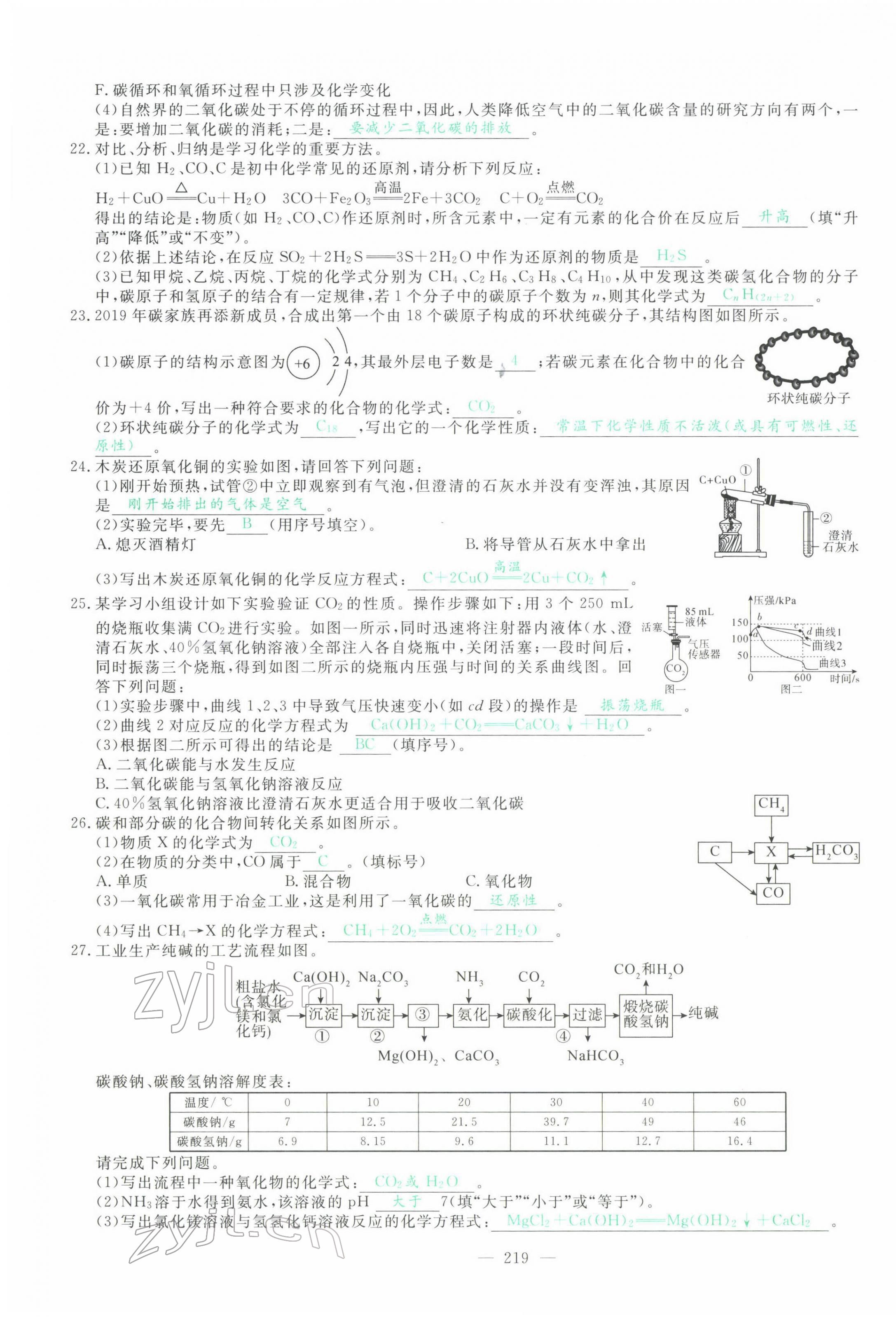 2022年智慧大课堂学业总复习全程精练化学人教版 第23页