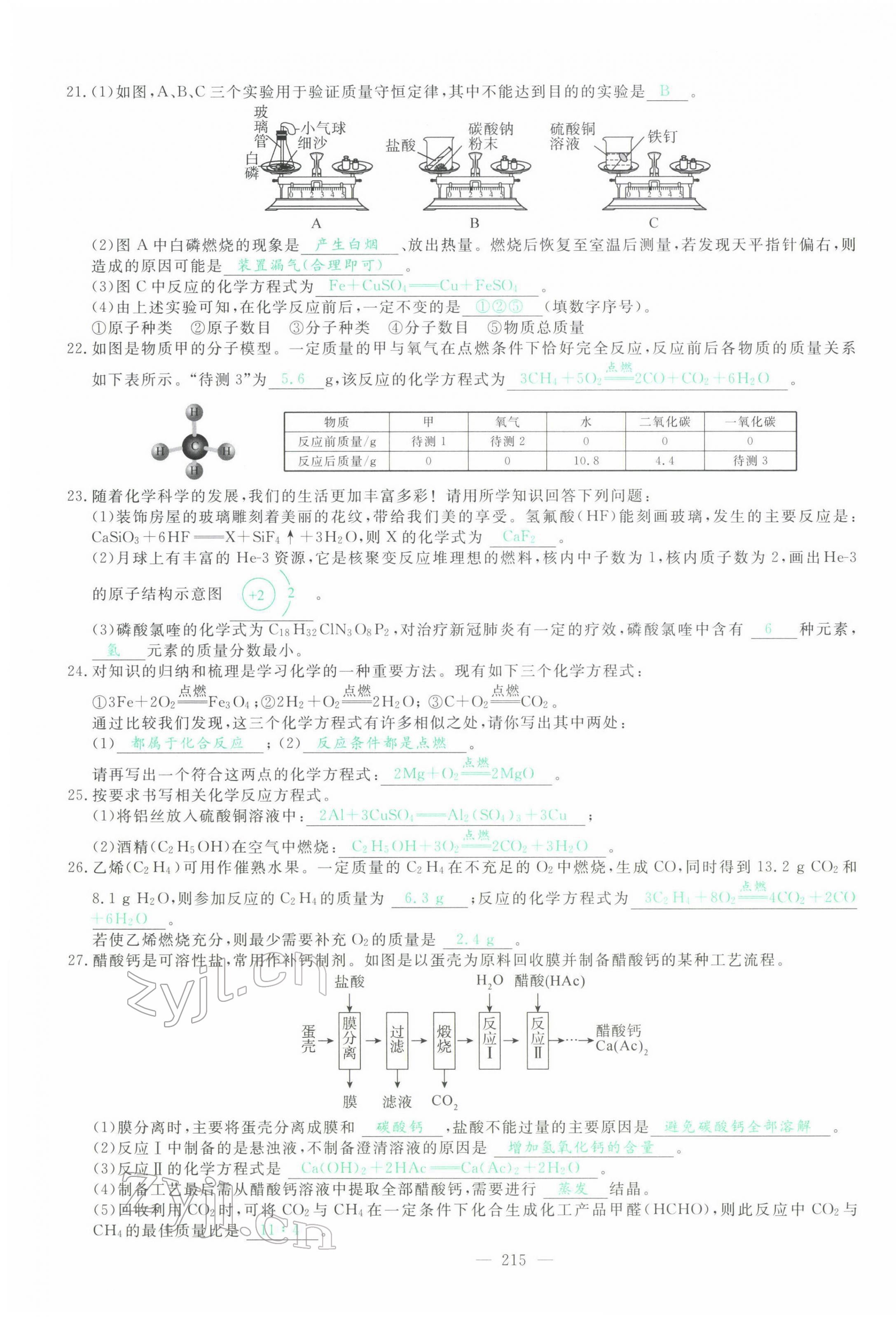 2022年智慧大课堂学业总复习全程精练化学人教版 第19页