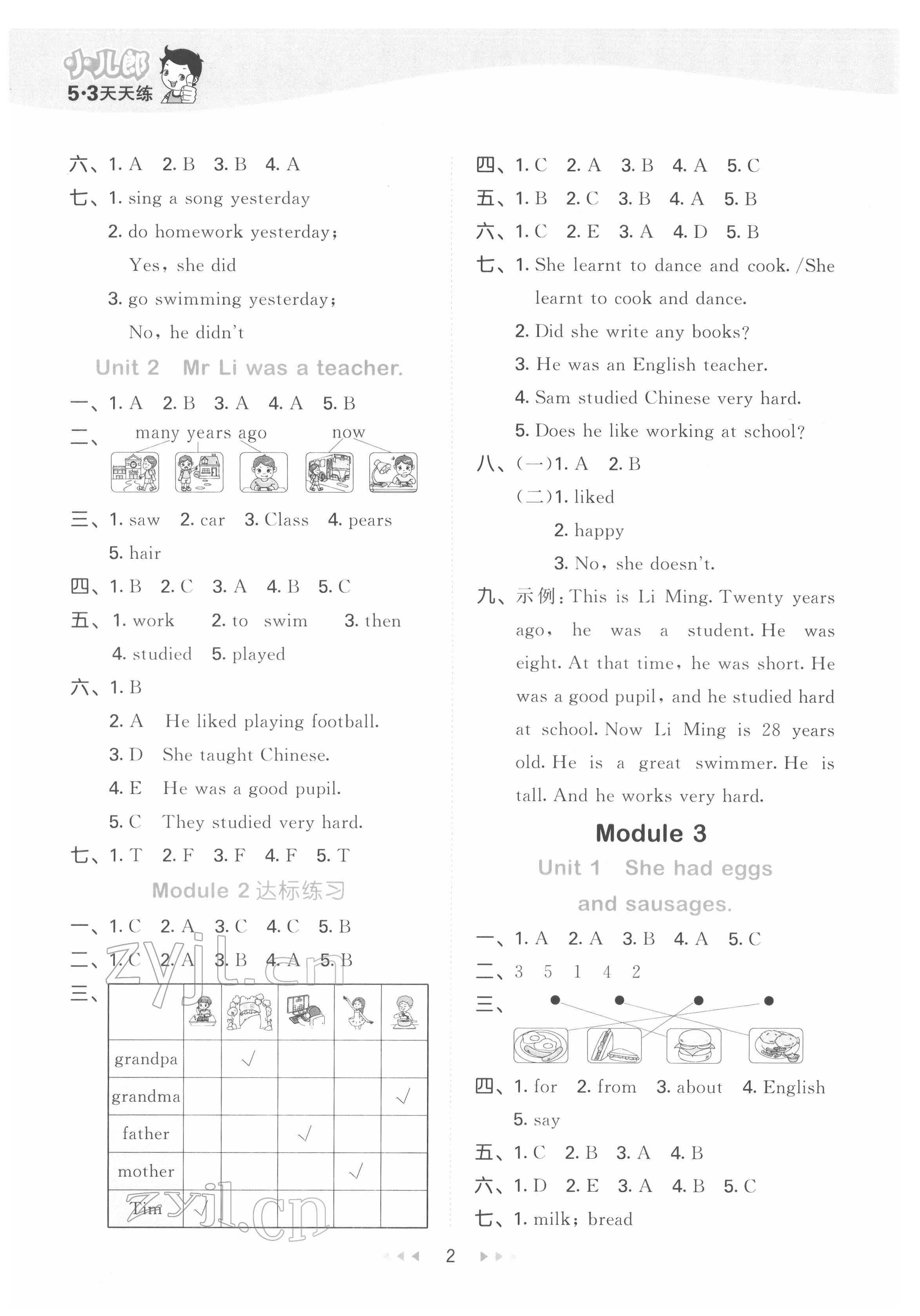 2022年53天天練五年級(jí)英語(yǔ)下冊(cè)外研版 第2頁(yè)