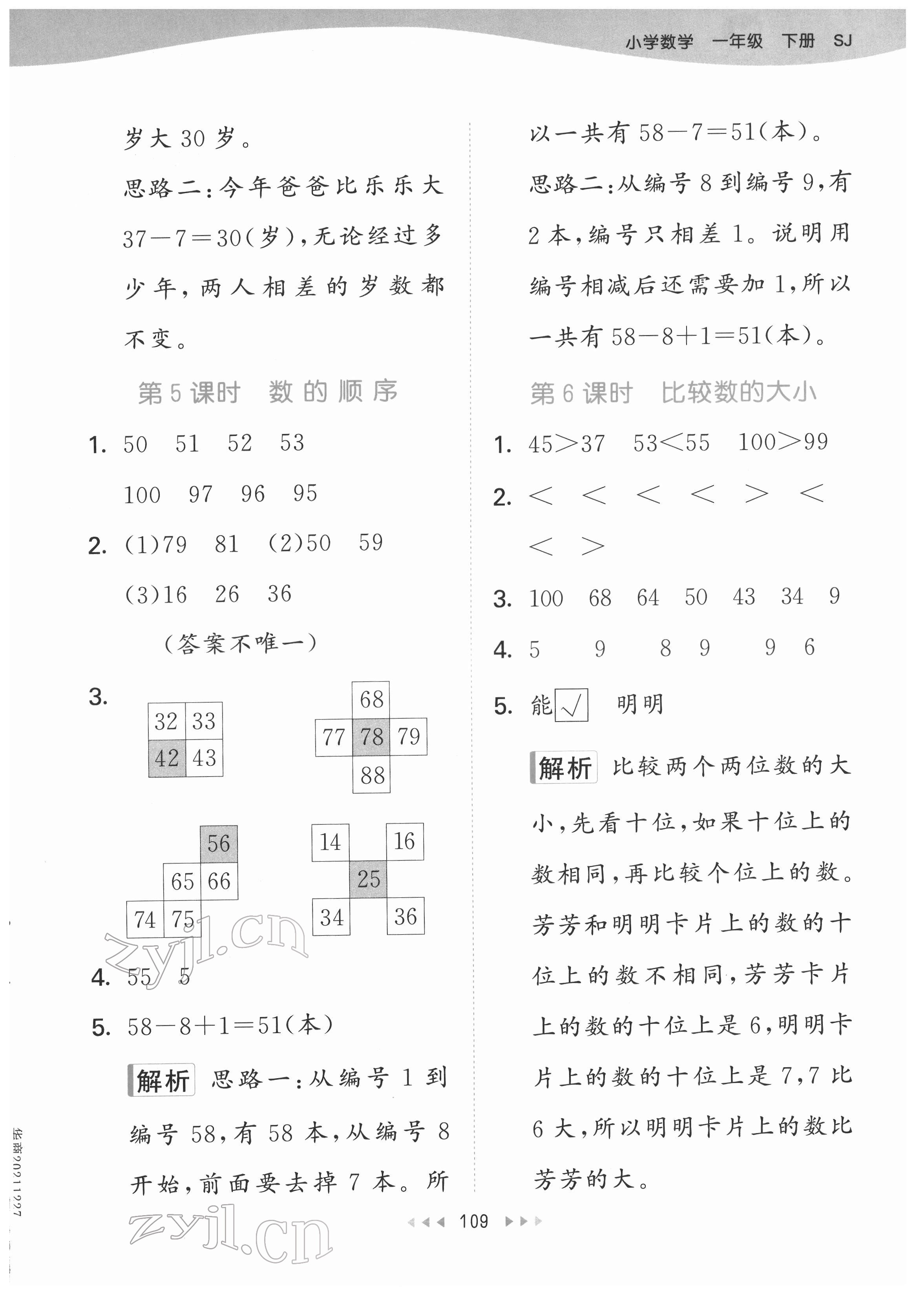 2022年53天天練一年級(jí)數(shù)學(xué)下冊(cè)蘇教版 第9頁