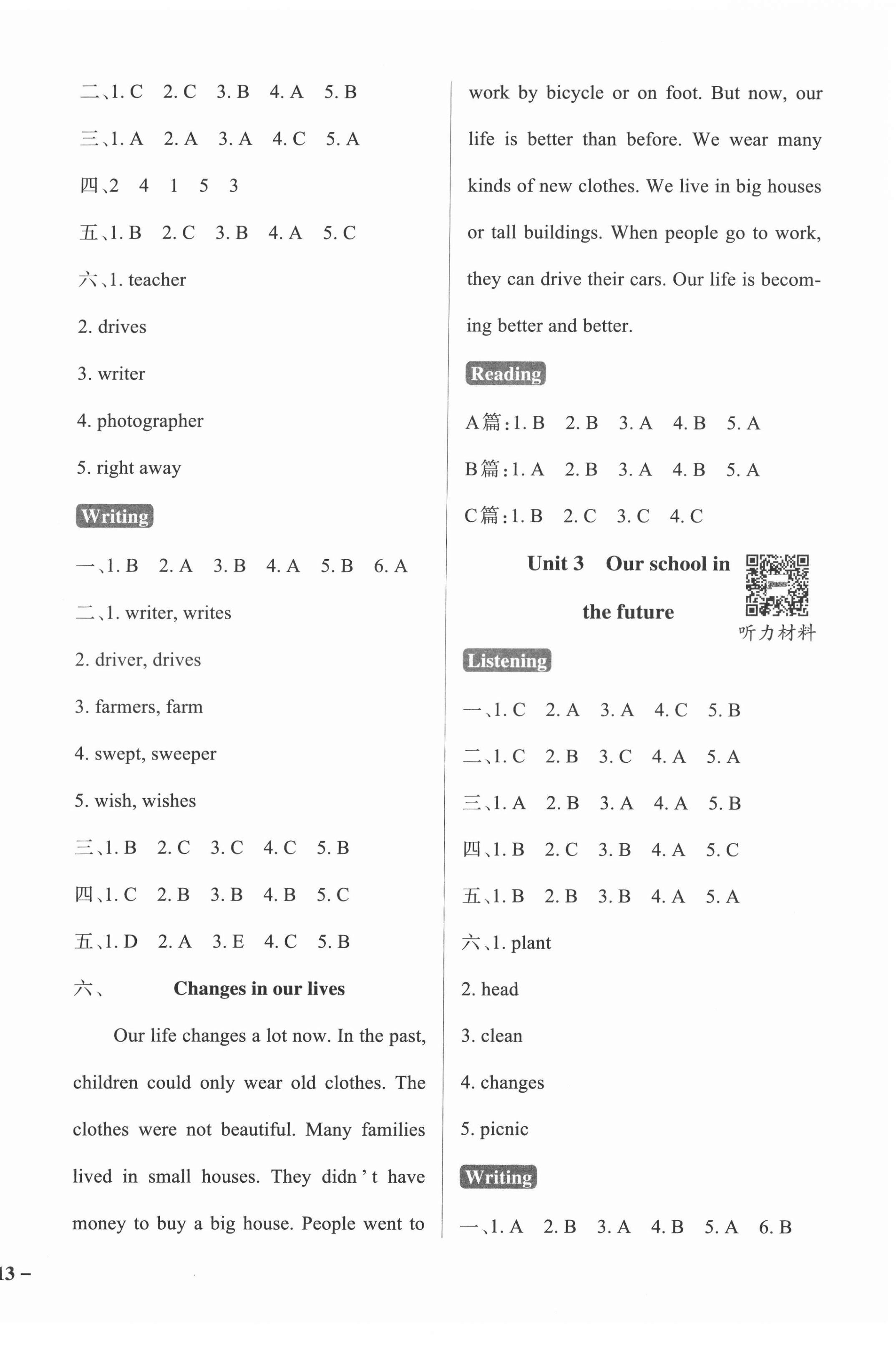 2022年小學(xué)學(xué)霸作業(yè)本六年級(jí)英語下冊(cè)滬教版 參考答案第2頁