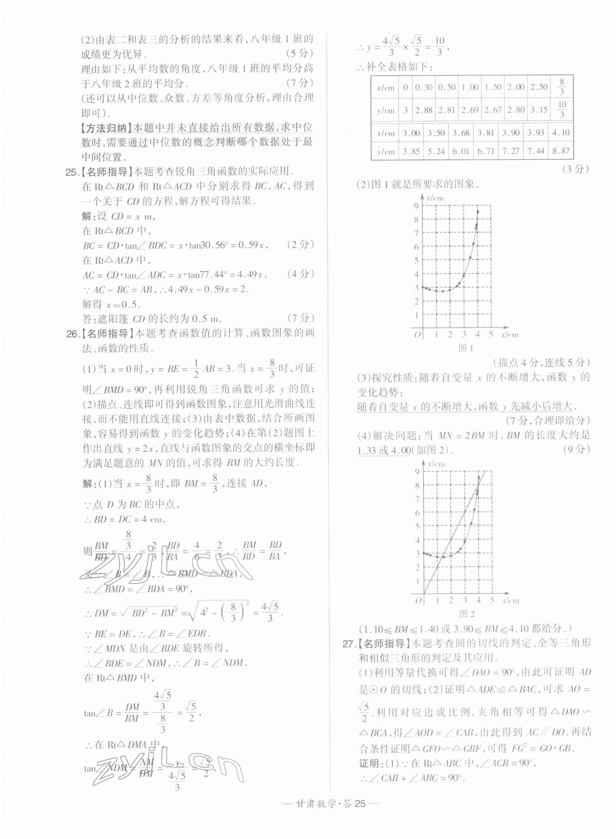 2022年天利38套中考试题精选数学甘肃专版 第25页