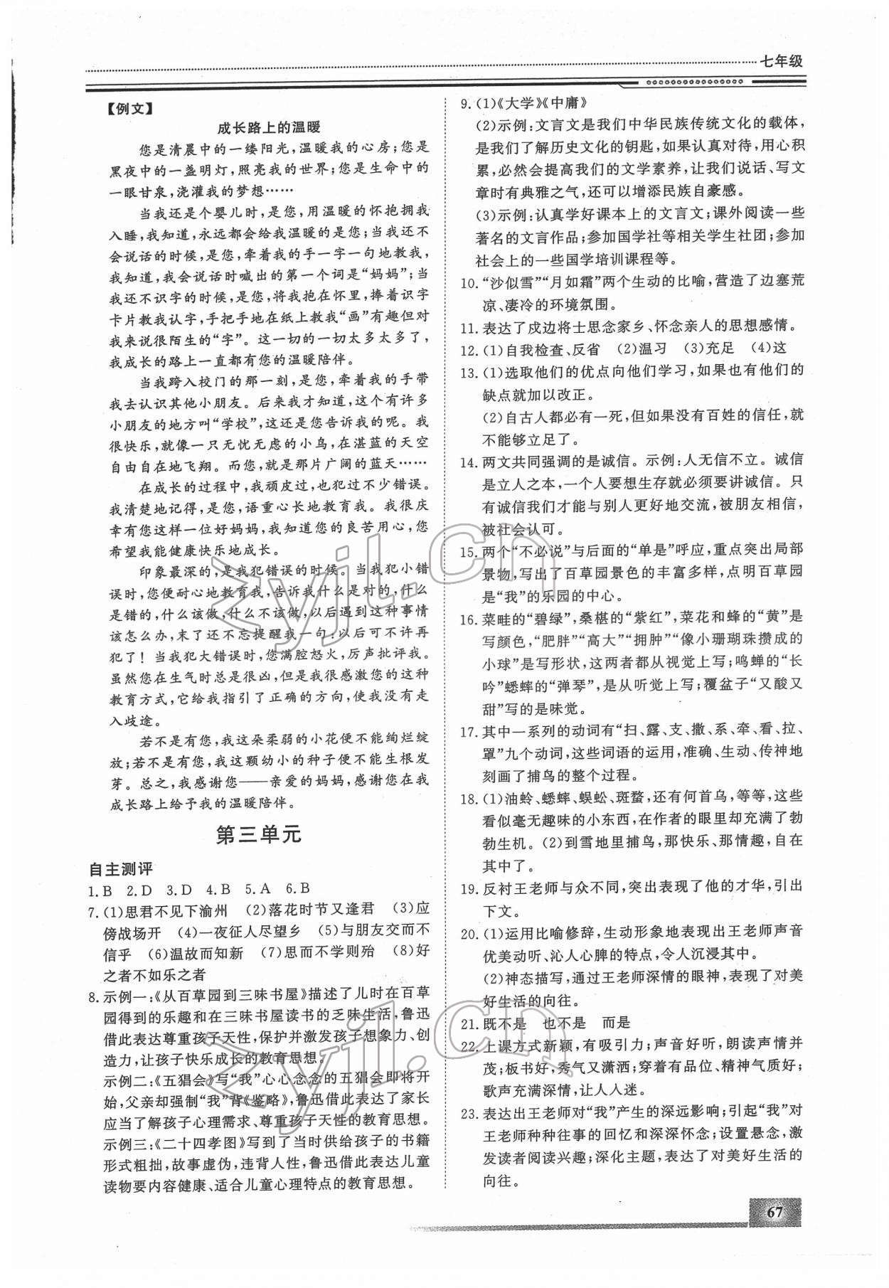 2022年文轩图书假期生活指导七年级语文 第3页