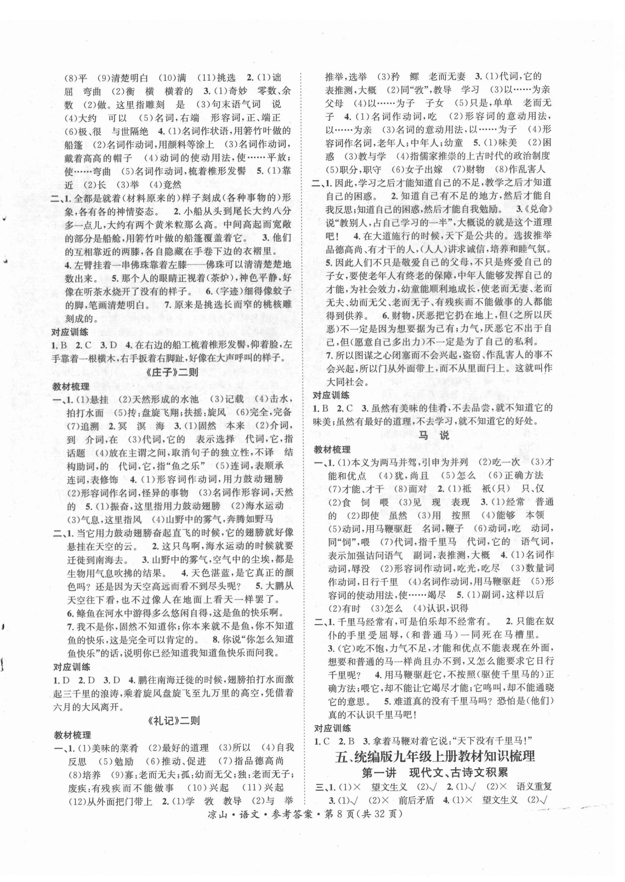 2022年国华考试中考总动员语文凉山专版 第8页