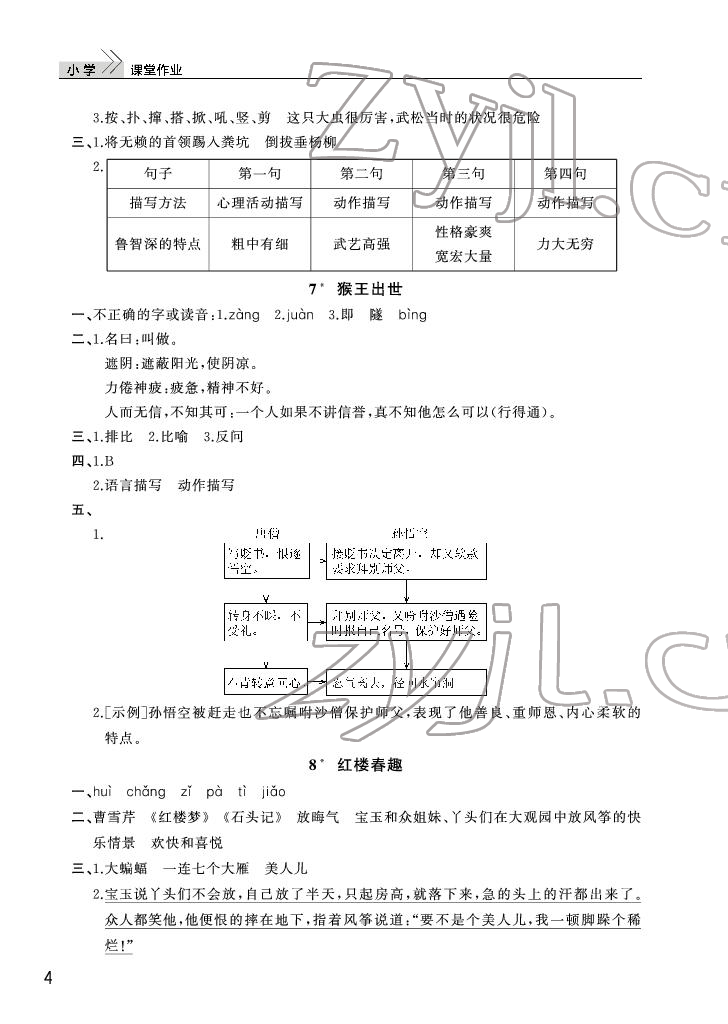 2022年课堂作业武汉出版社五年级语文下册人教版 第4页