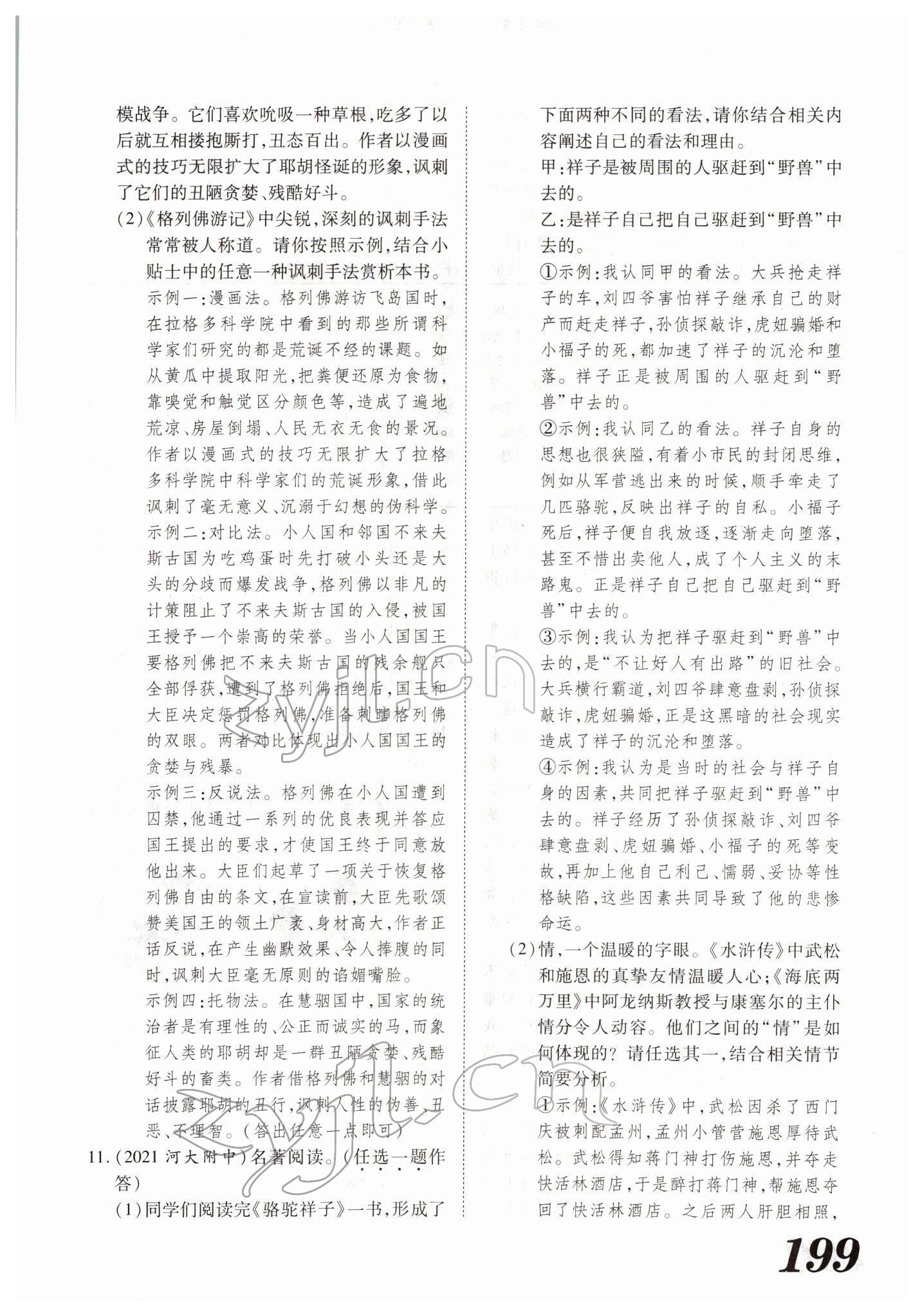 2022年蓝卡中考试题解读语文河南专版 参考答案第29页