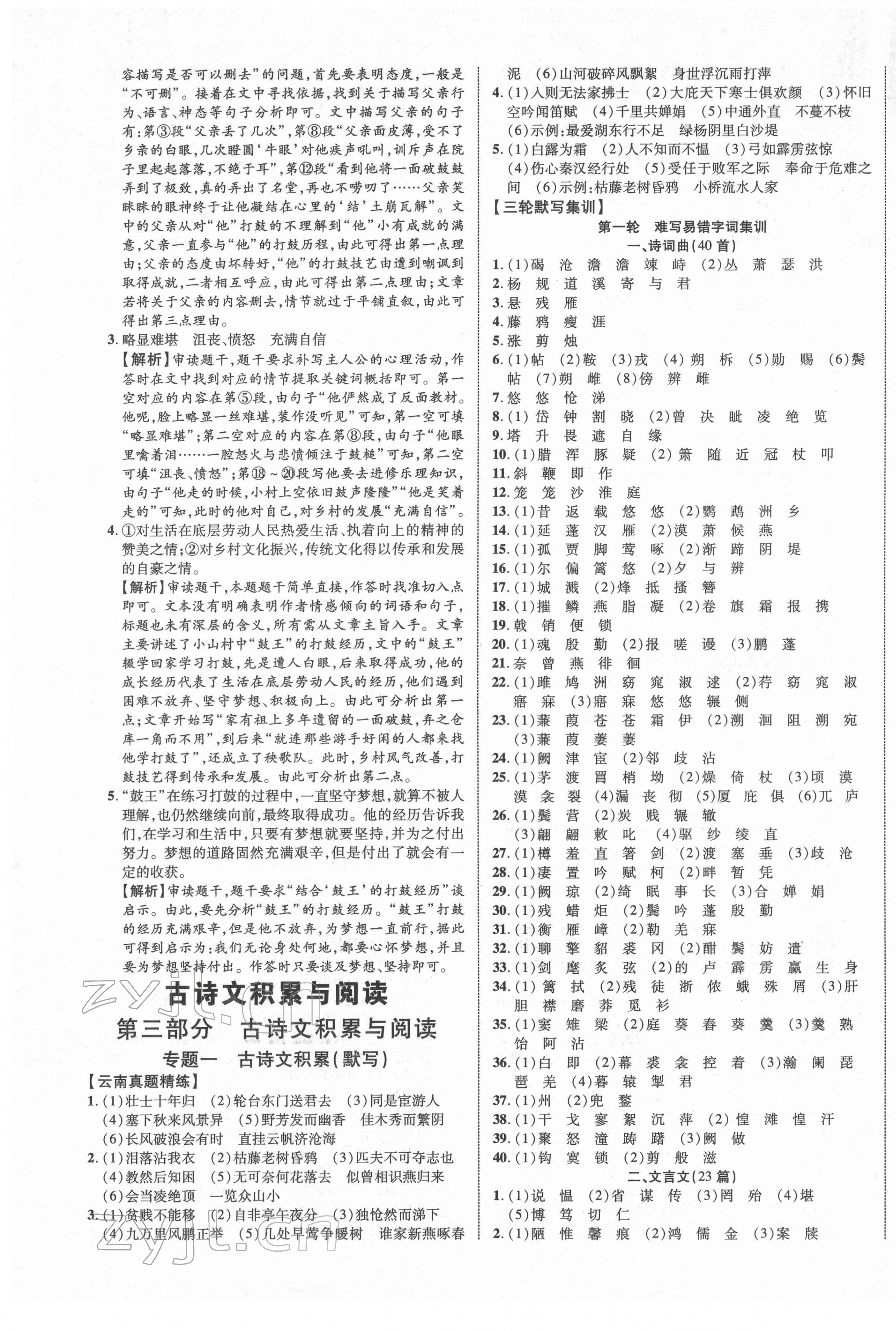2022年中教联云南中考新突破语文 第9页