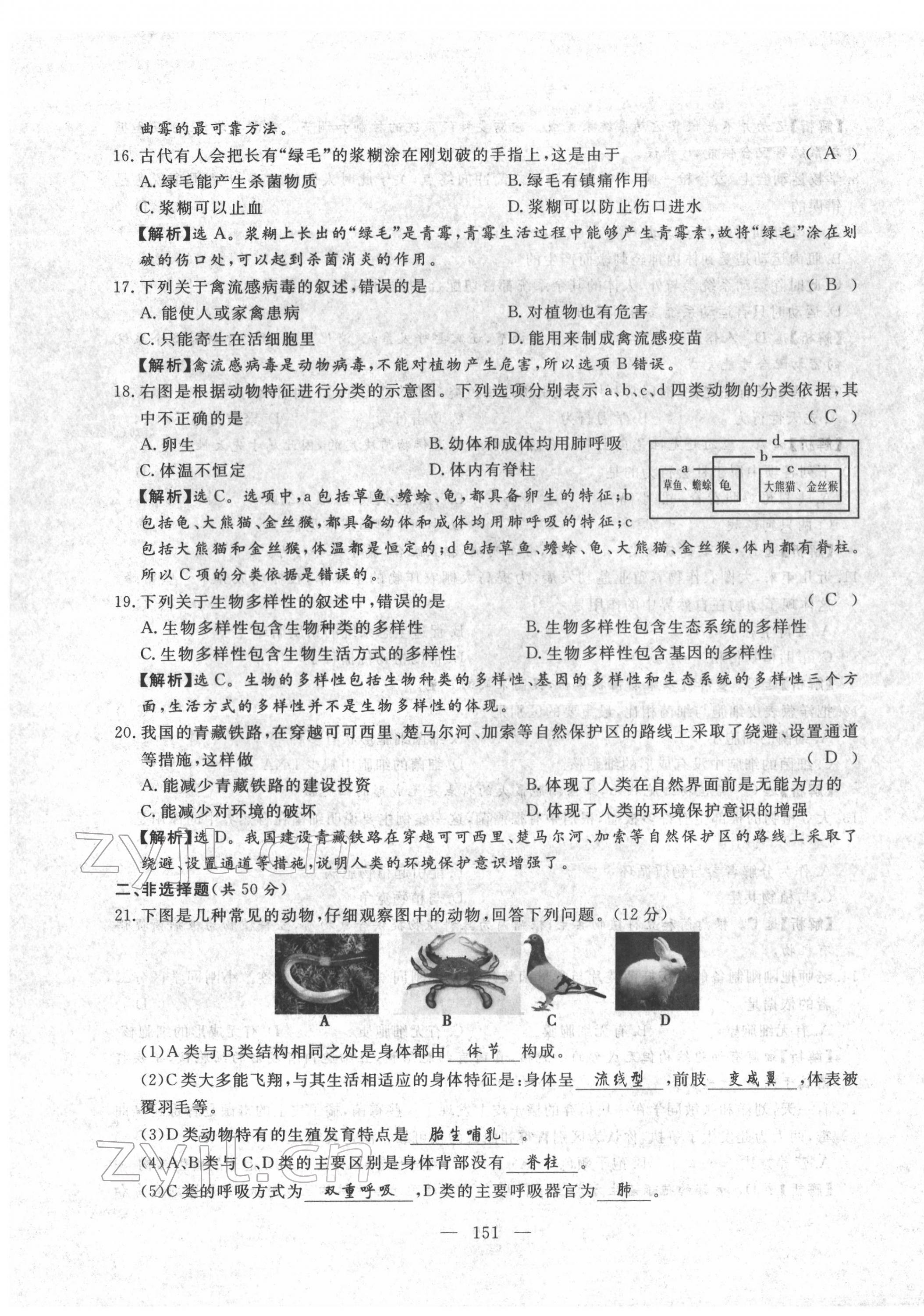 2022年351高效课堂导学案中考生物人教版 第11页