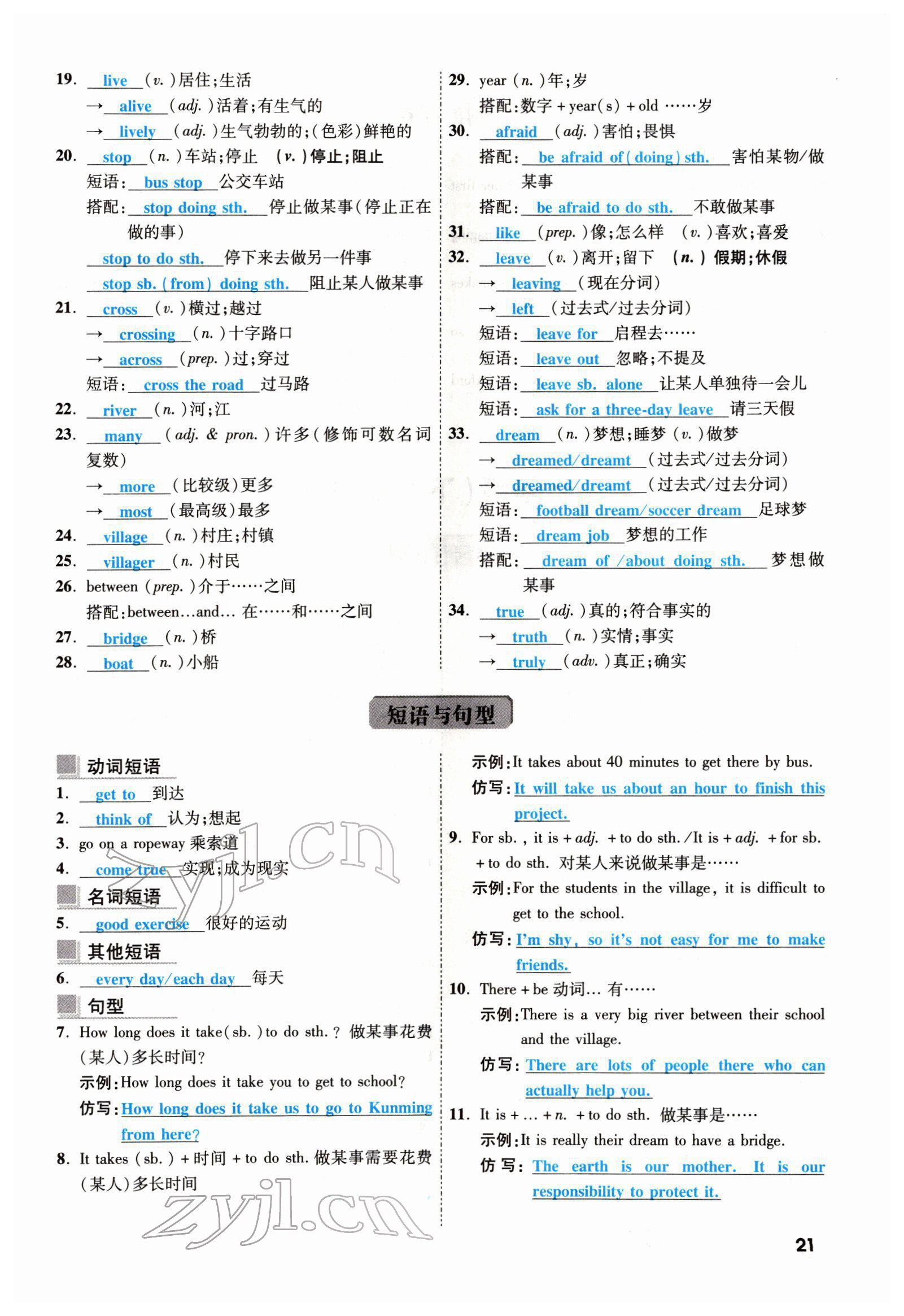 2022年一战成名考前新方案英语云南专版 参考答案第43页