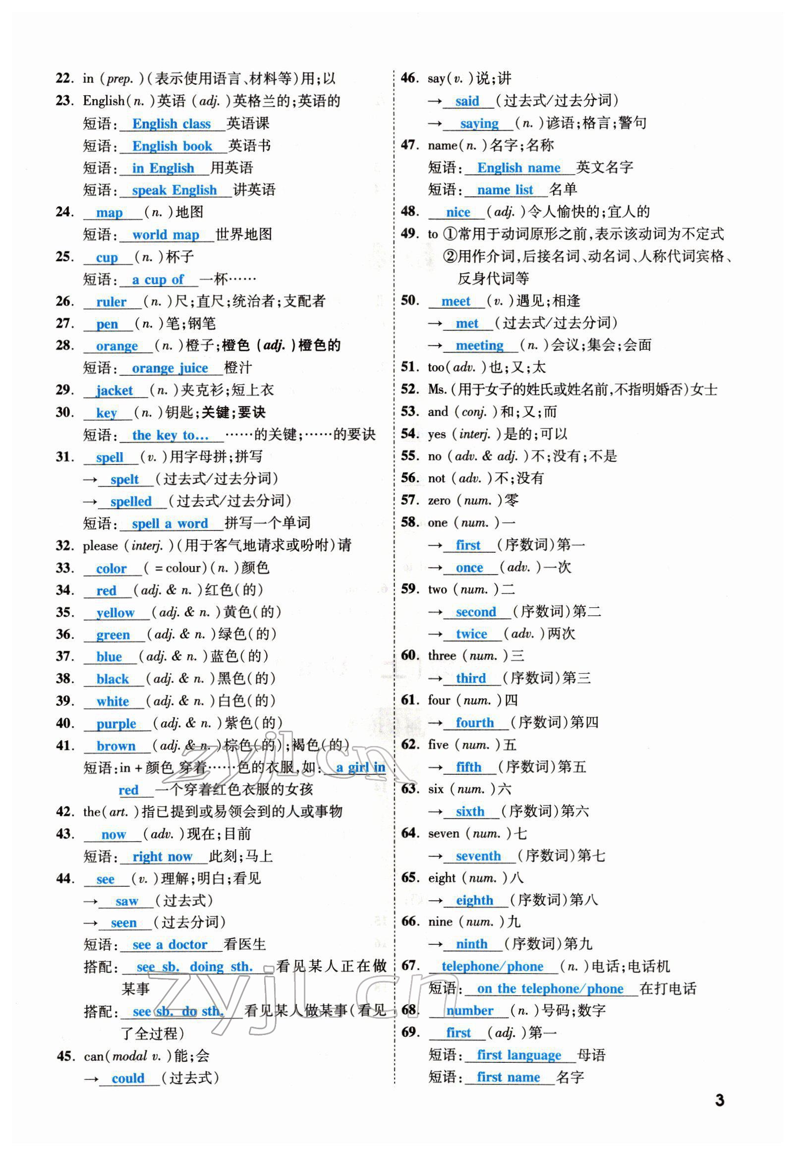 2022年一战成名考前新方案英语云南专版 参考答案第7页