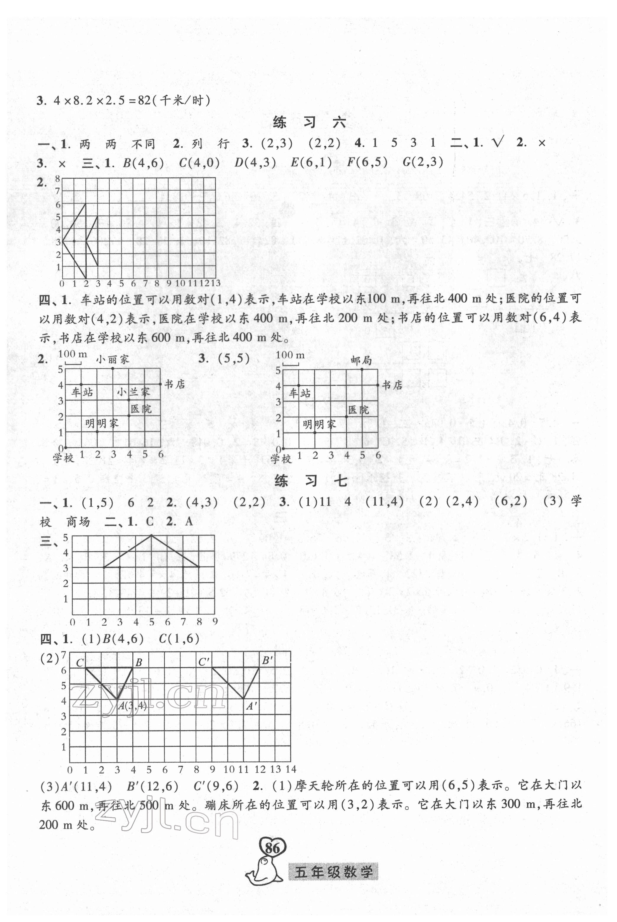 2022年一路领先寒假作业河北美术出版社五年级数学 参考答案第2页