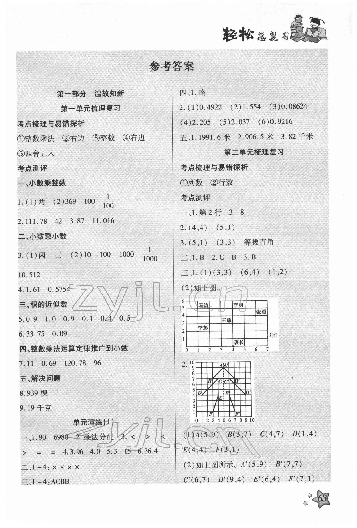 2022年輕松總復(fù)習(xí)假期作業(yè)五年級(jí)數(shù)學(xué) 第1頁(yè)