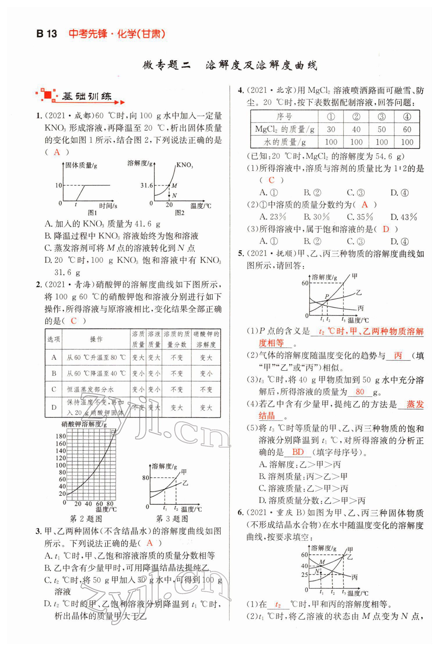 2022年中考先锋化学甘肃专版吉林出版集团 第13页