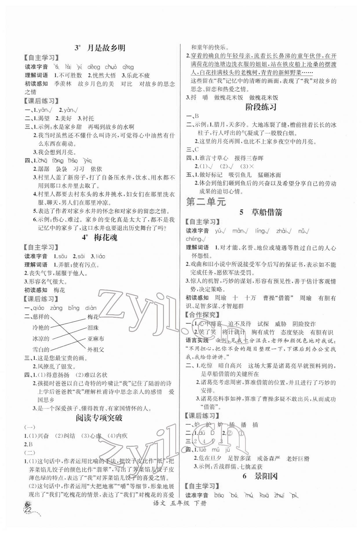 2022年同步導(dǎo)學(xué)案課時(shí)練五年級(jí)語(yǔ)文下冊(cè)人教版 第2頁(yè)