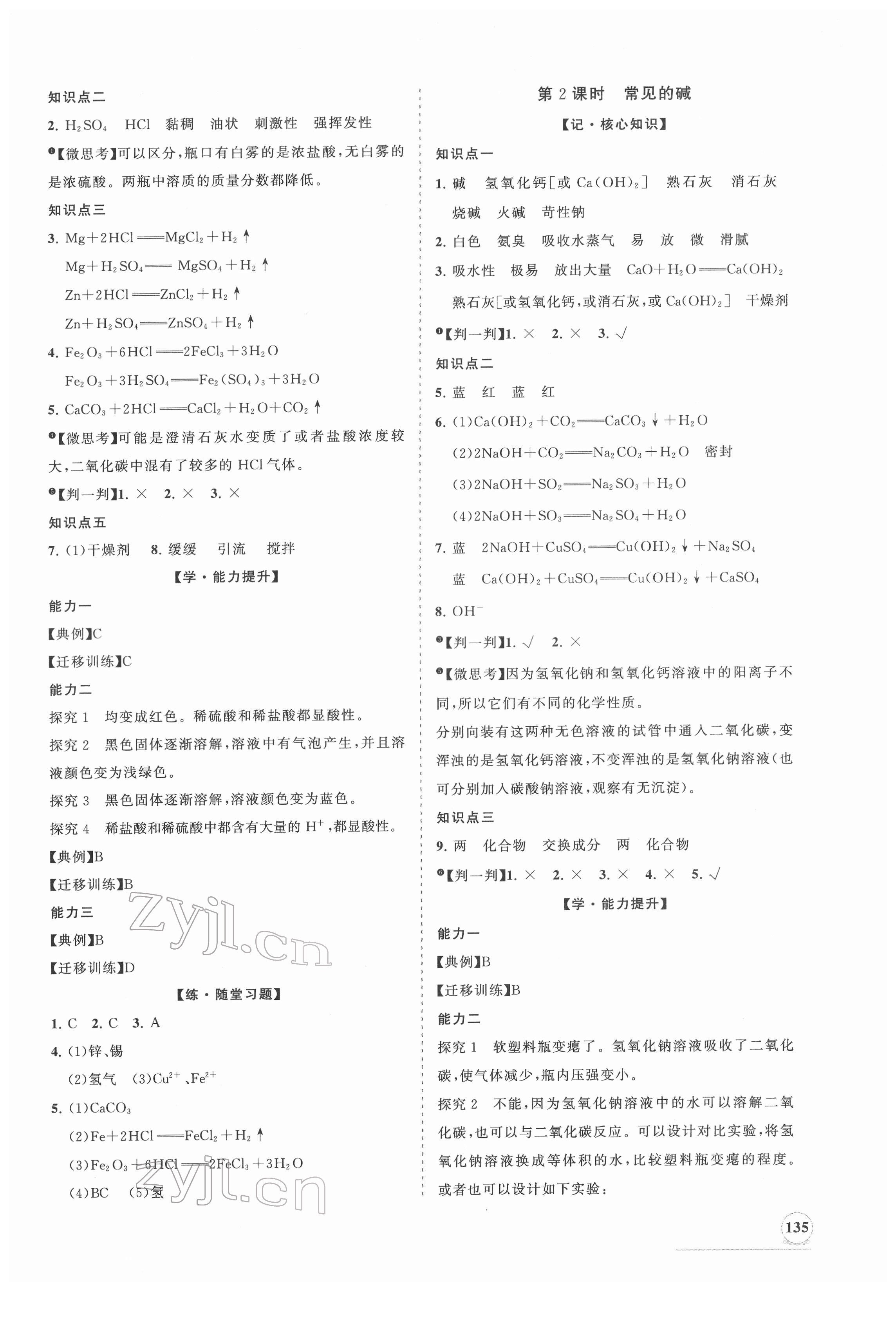 2022年新课程同步练习册九年级化学下册沪教版 第3页