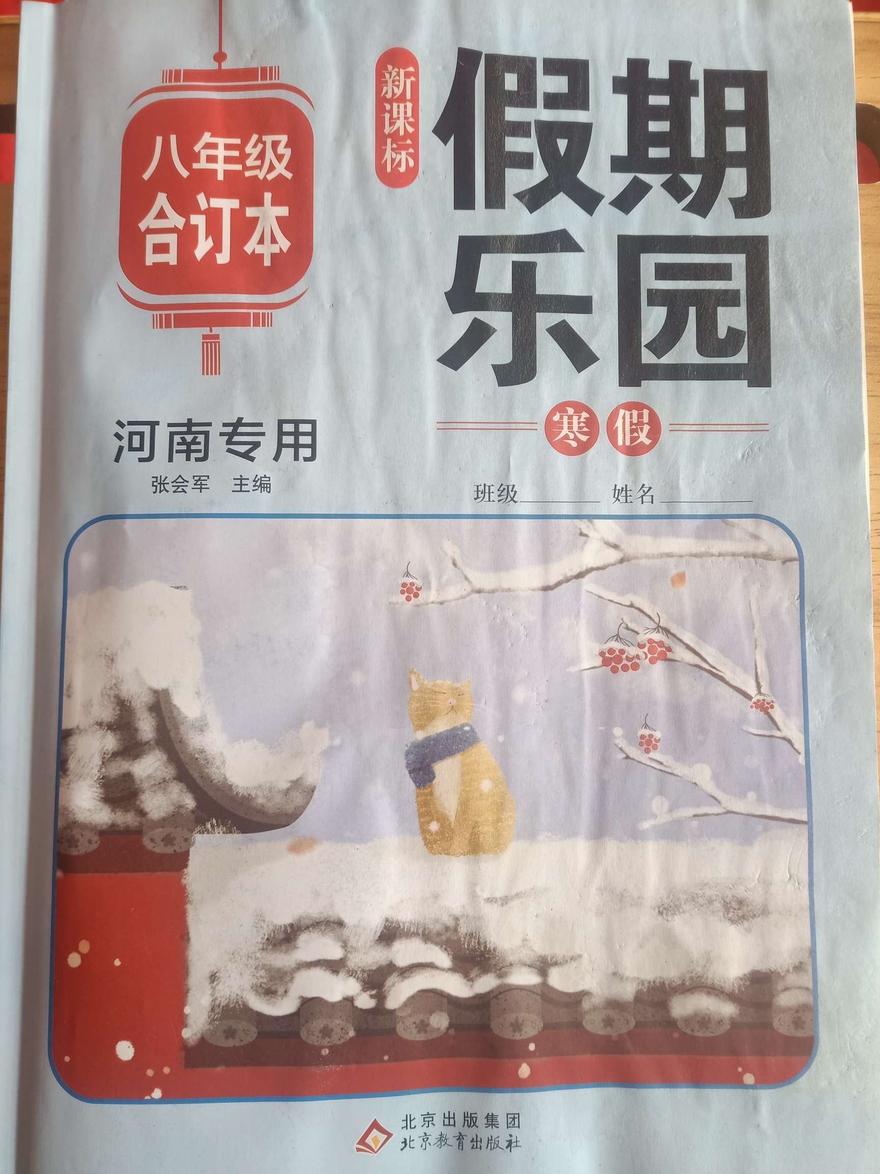 2022年假期乐园寒假北京教育出版社八年级合订本河南专版