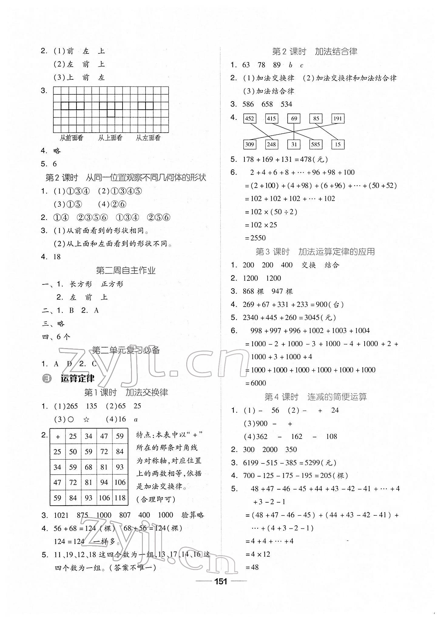 2022年新思維伴你學(xué)單元達(dá)標(biāo)測試卷四年級數(shù)學(xué)下冊人教版 第3頁