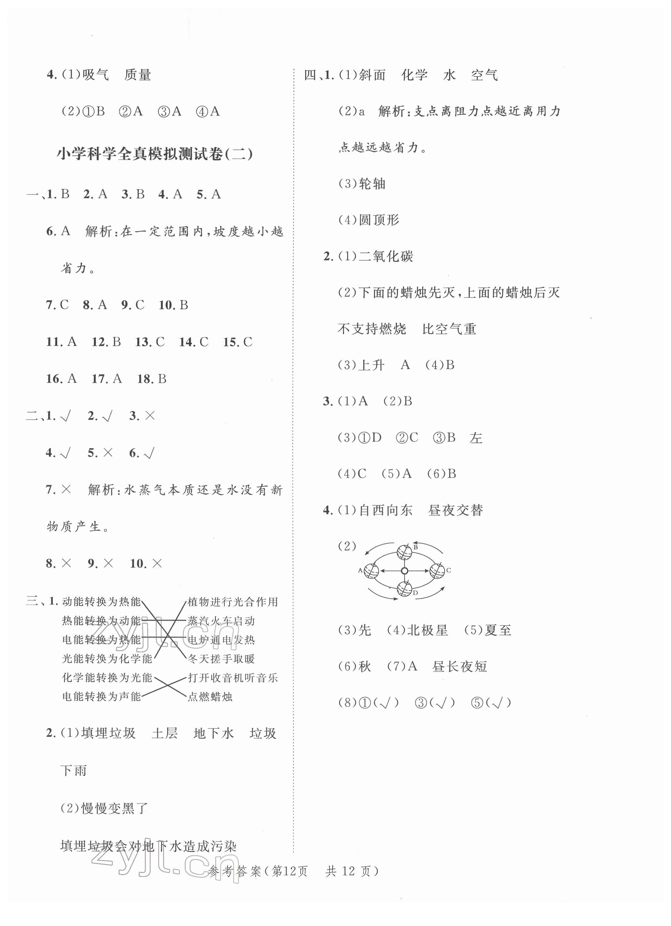 2022年新领程小学总复习高效练案科学 第12页