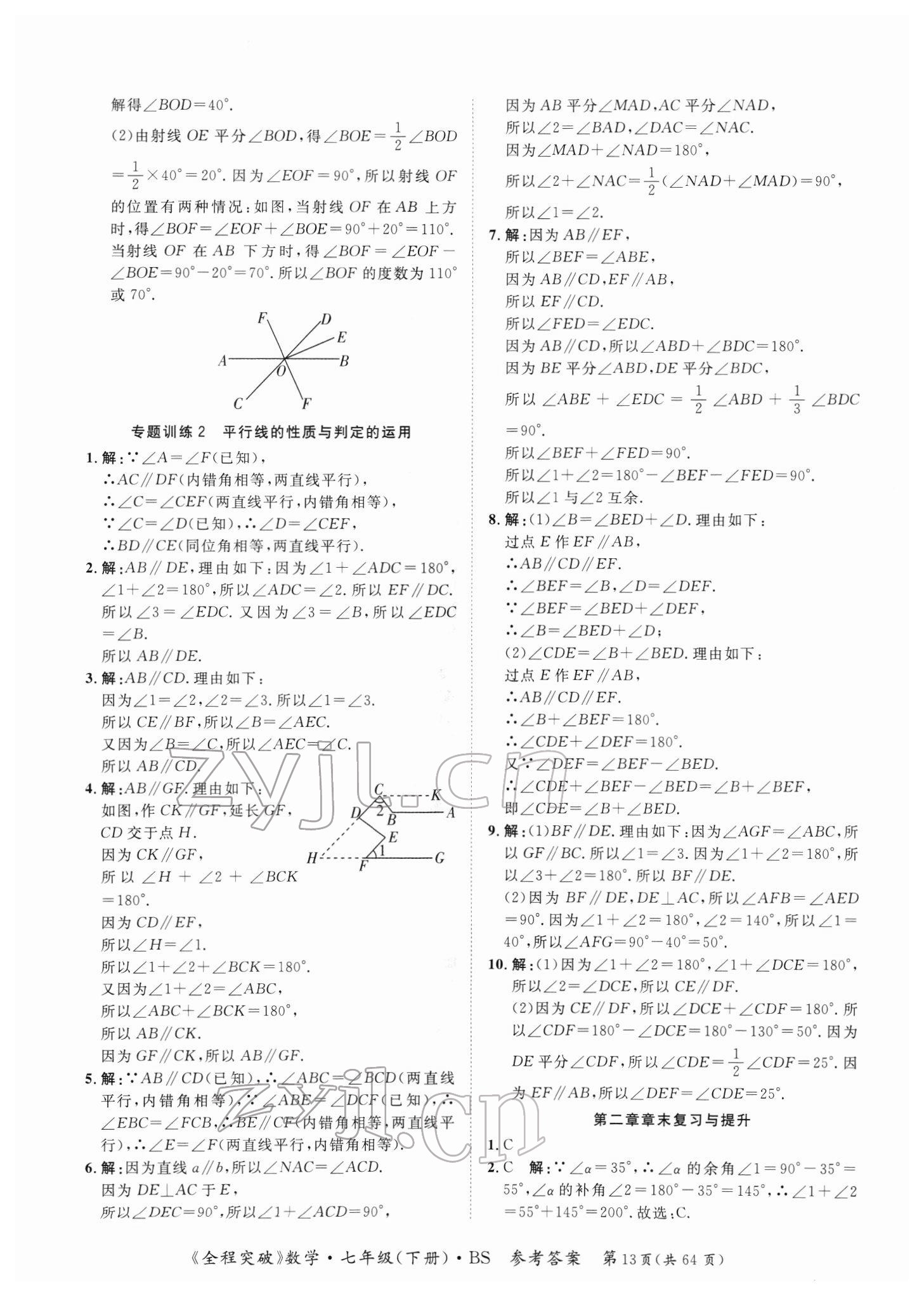 2022年全程突破七年級(jí)數(shù)學(xué)下冊(cè)北師大版 第13頁(yè)