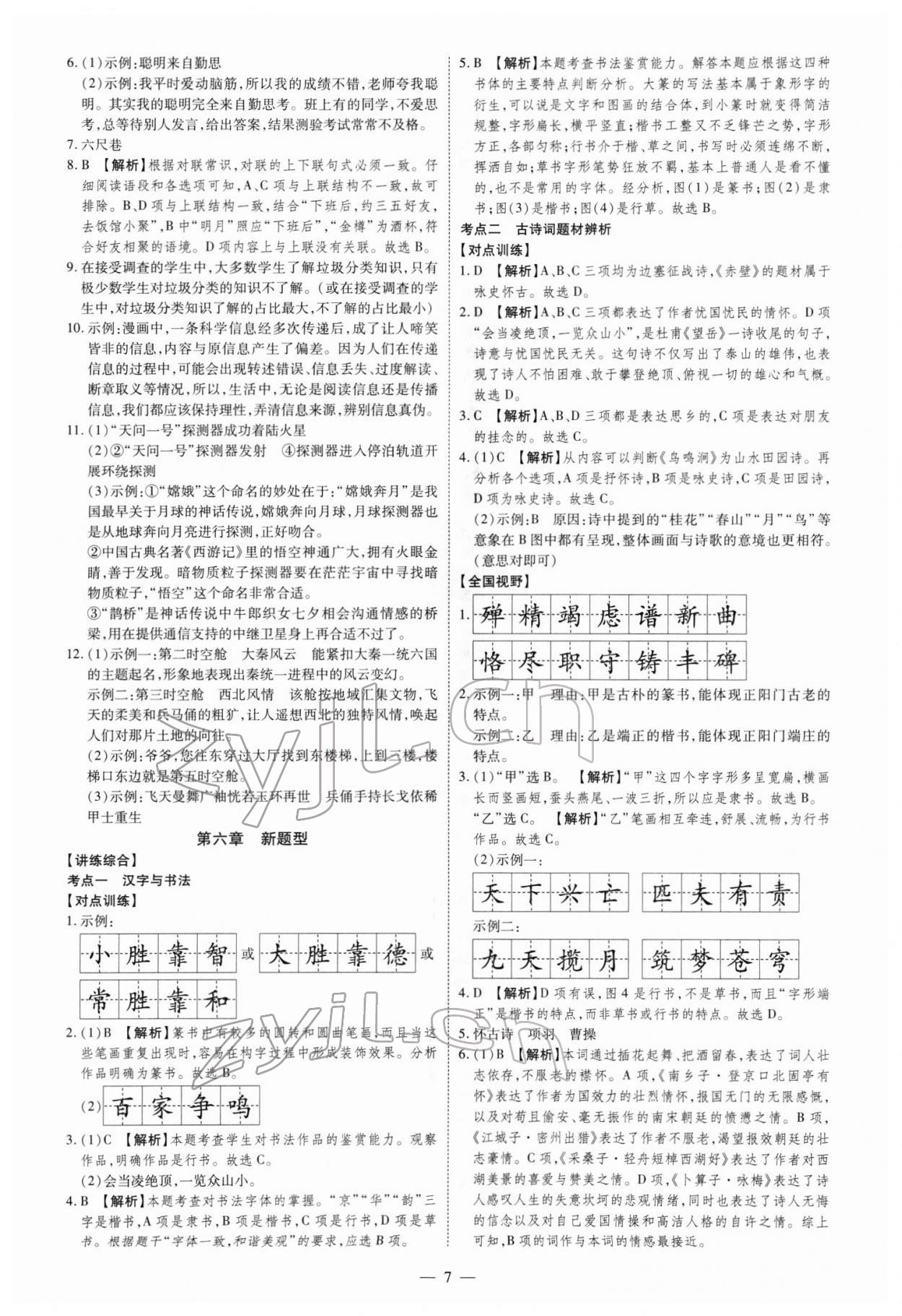 2022年中考冲刺语文广东专版 第7页