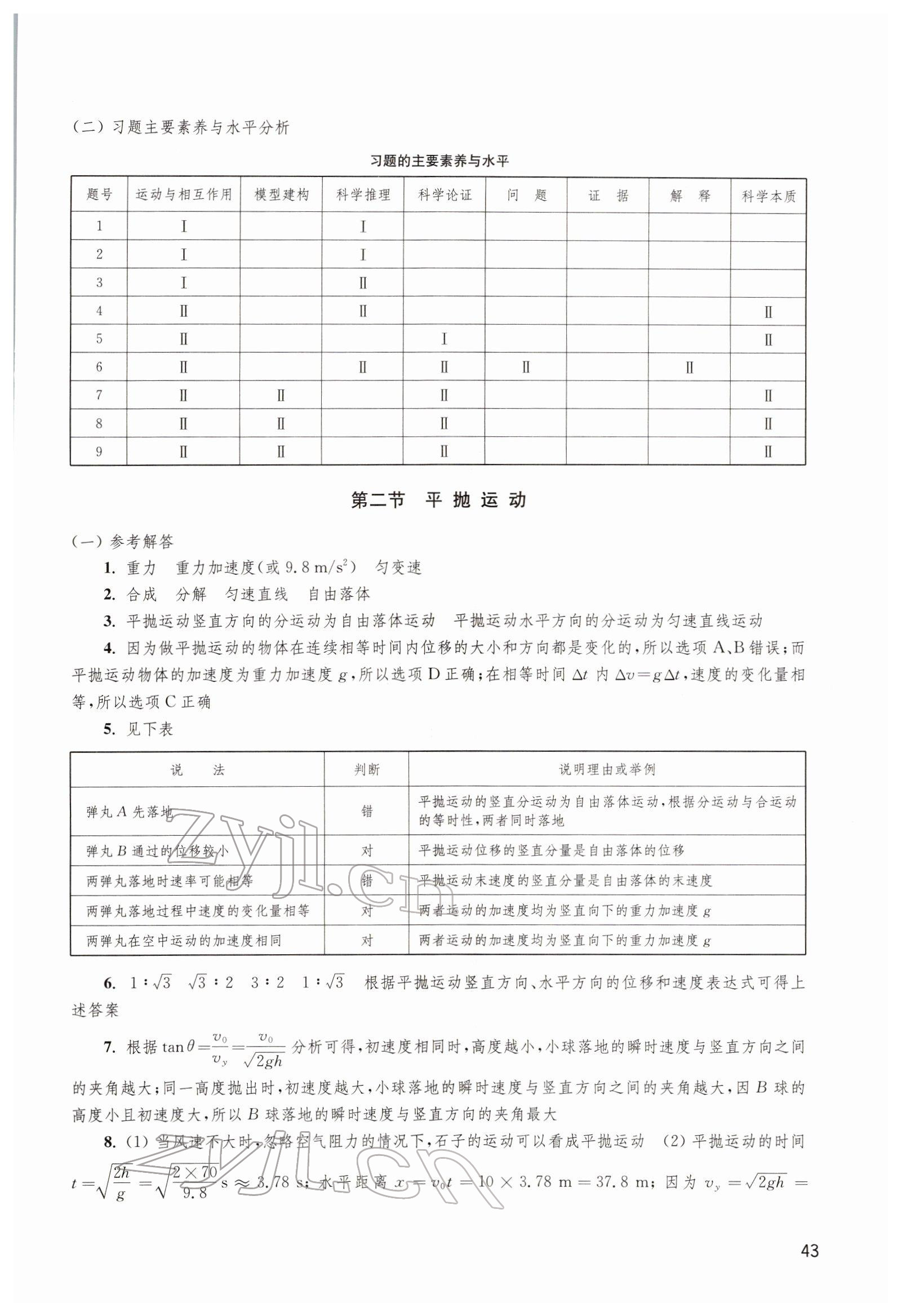 2022年練習部分高中物理必修第二冊滬教版 參考答案第2頁