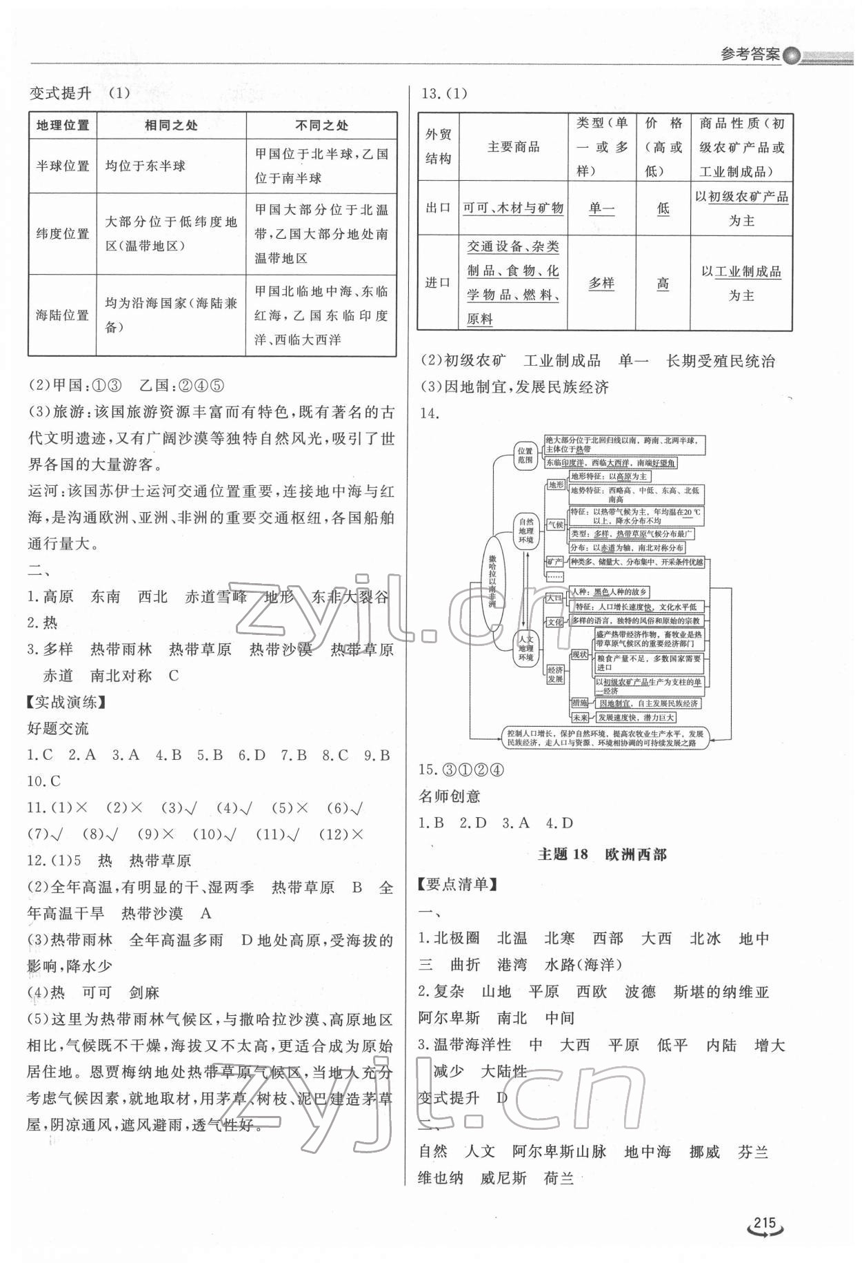 2022年初中總復(fù)習(xí)手冊山東省地圖出版社地理 參考答案第6頁