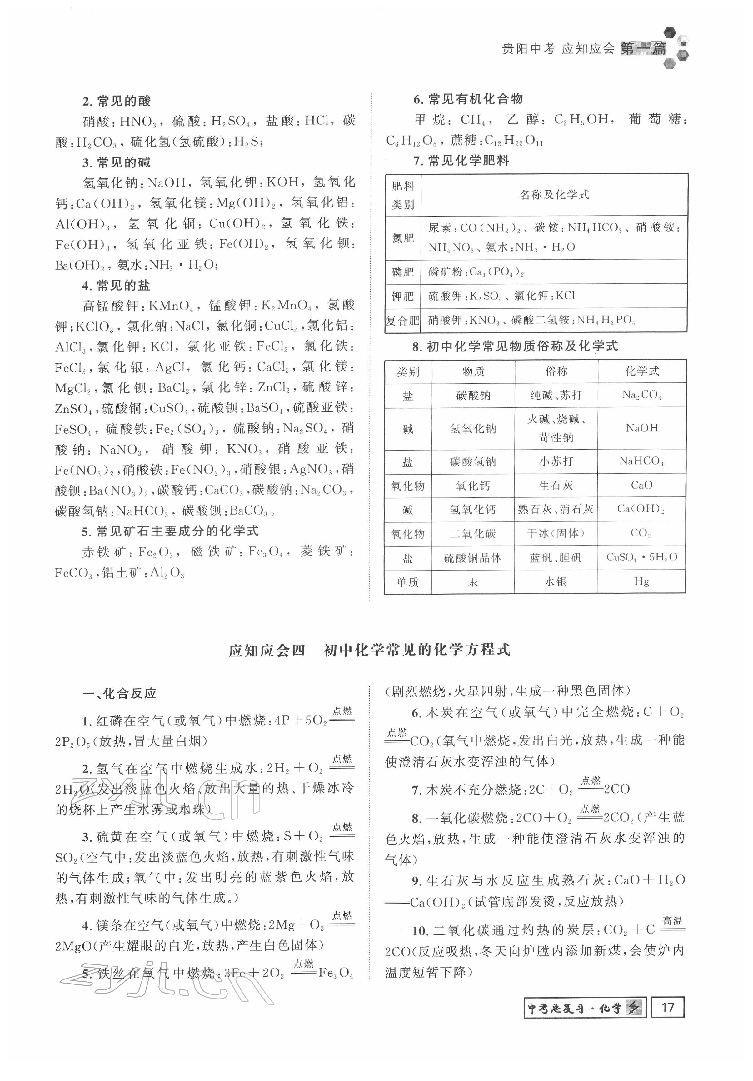 2022年地道中考貴陽中考總復習化學 參考答案第17頁