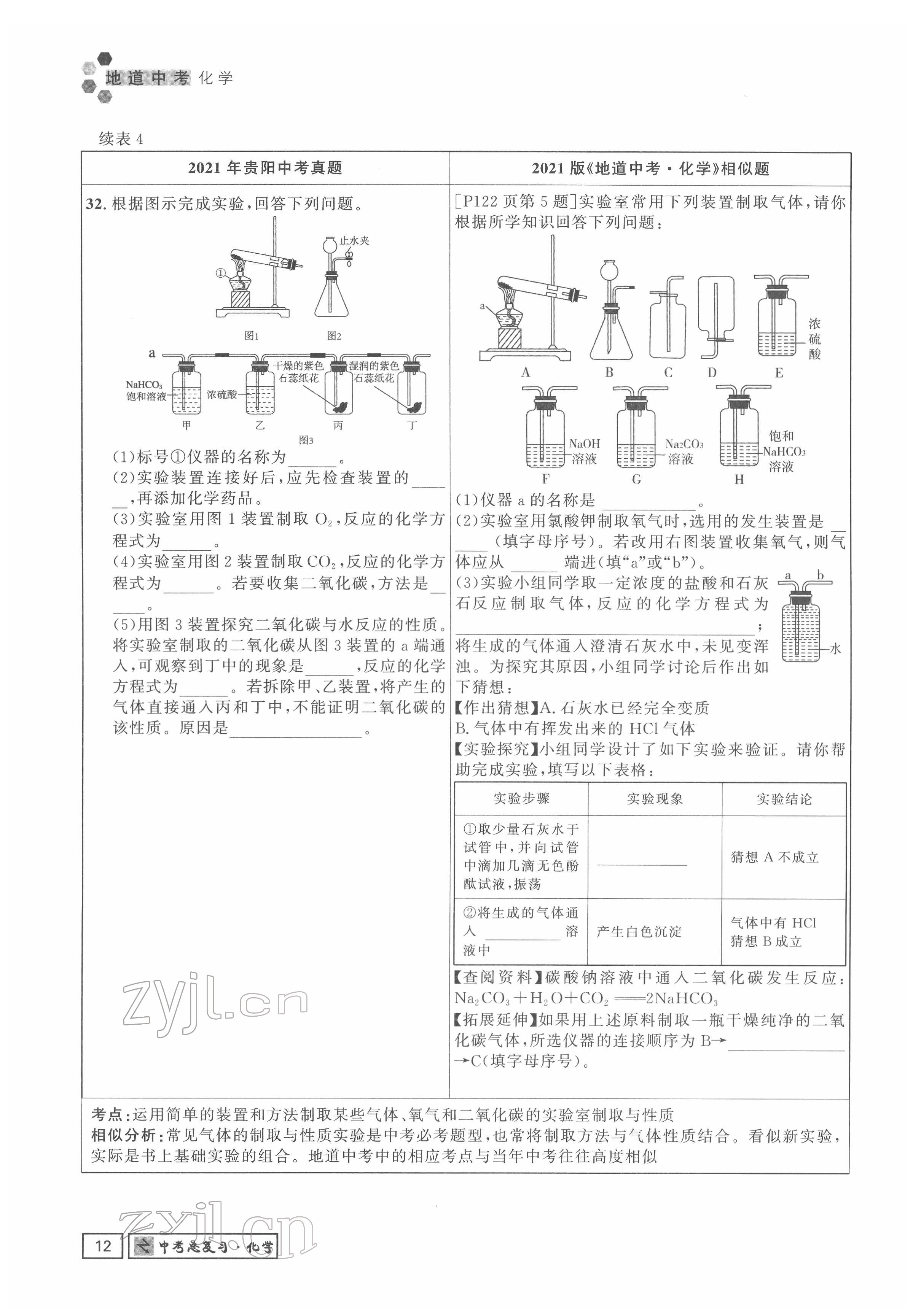 2022年地道中考貴陽中考總復(fù)習(xí)化學(xué) 參考答案第12頁