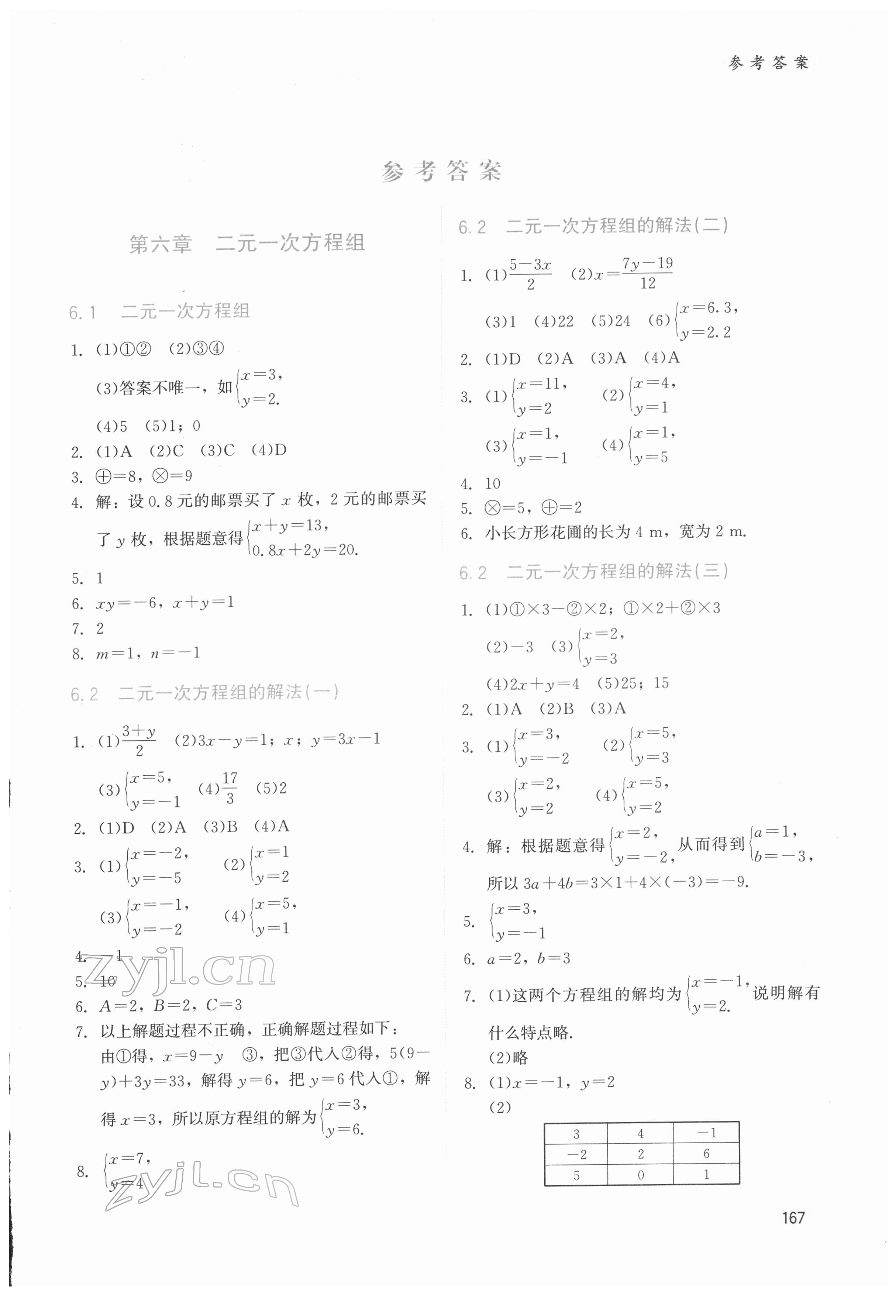 2022年同步练习册七年级数学下册冀教版河北教育出版社 第1页