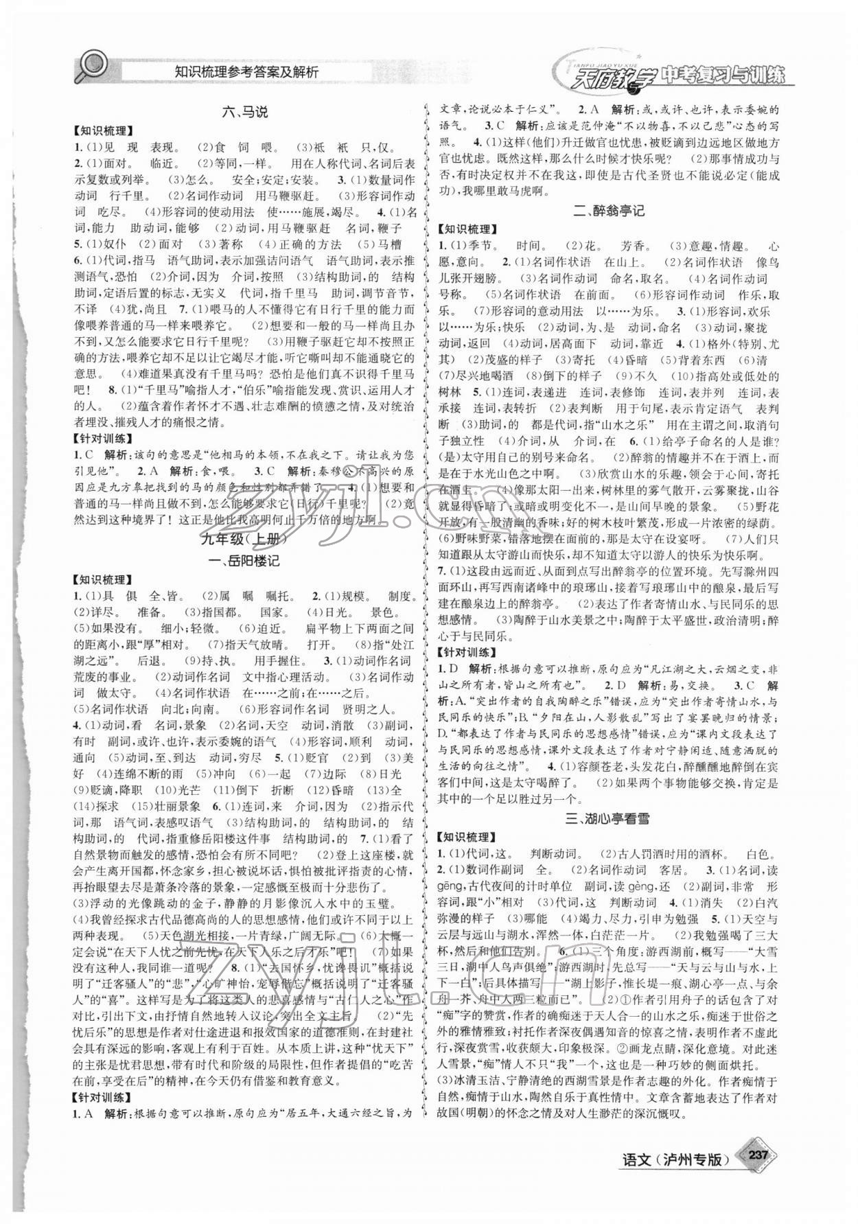 2022年天府教与学中考复习与训练语文泸州专版 第11页
