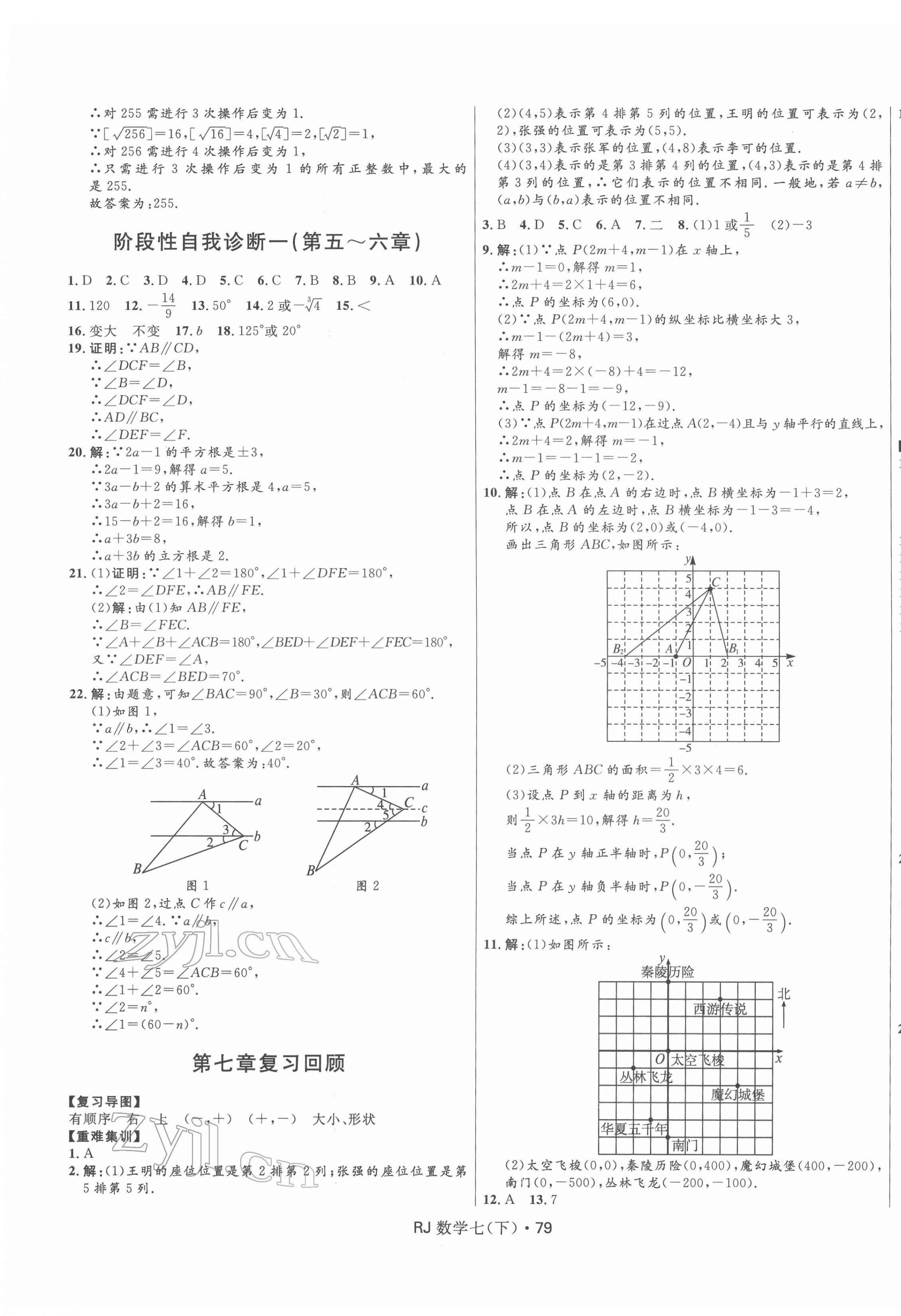 2022年夺冠百分百初中优化测试卷七年级数学下册人教版 参考答案第3页