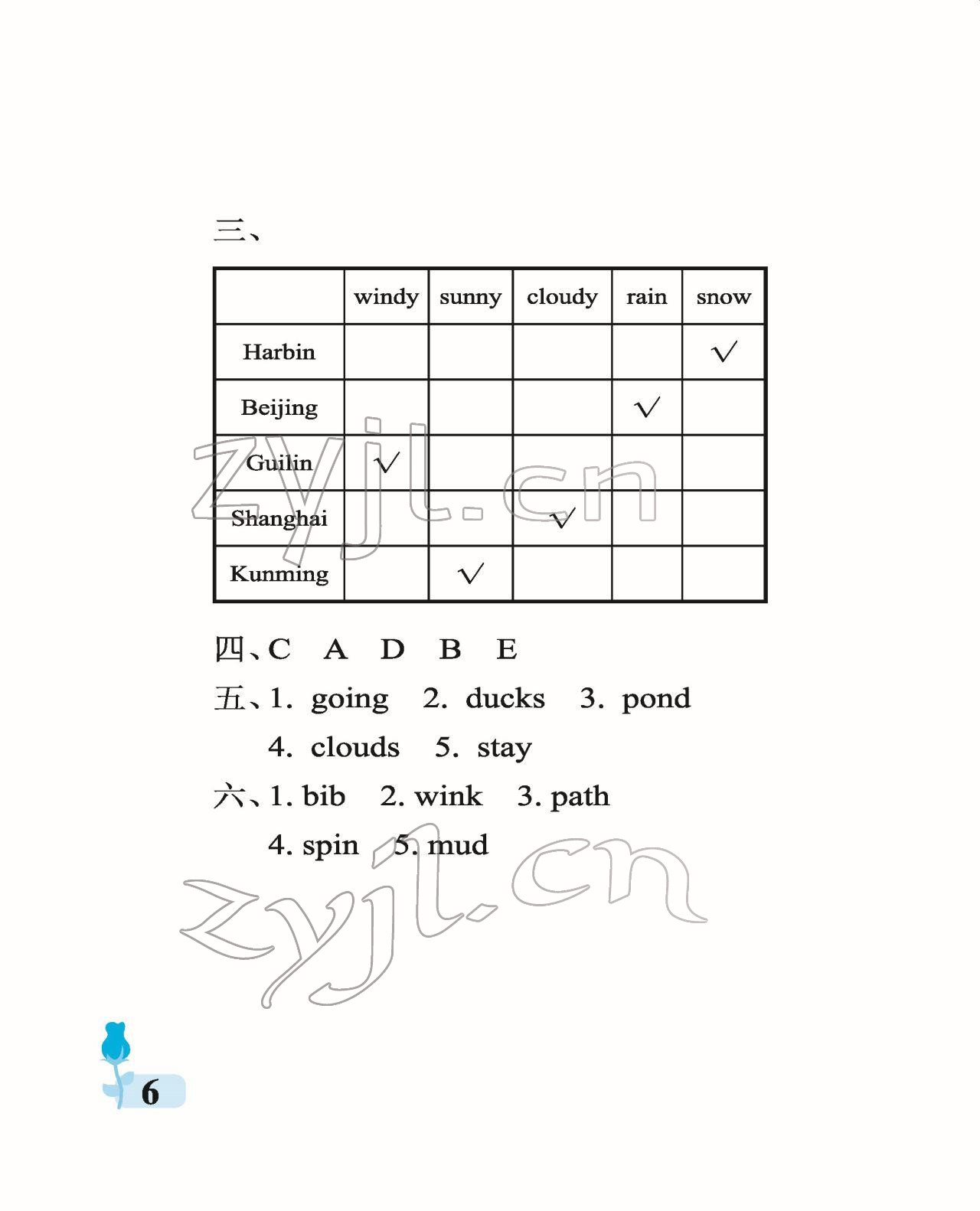 2022年行知天下六年級(jí)英語(yǔ)下冊(cè)外研版 參考答案第6頁(yè)