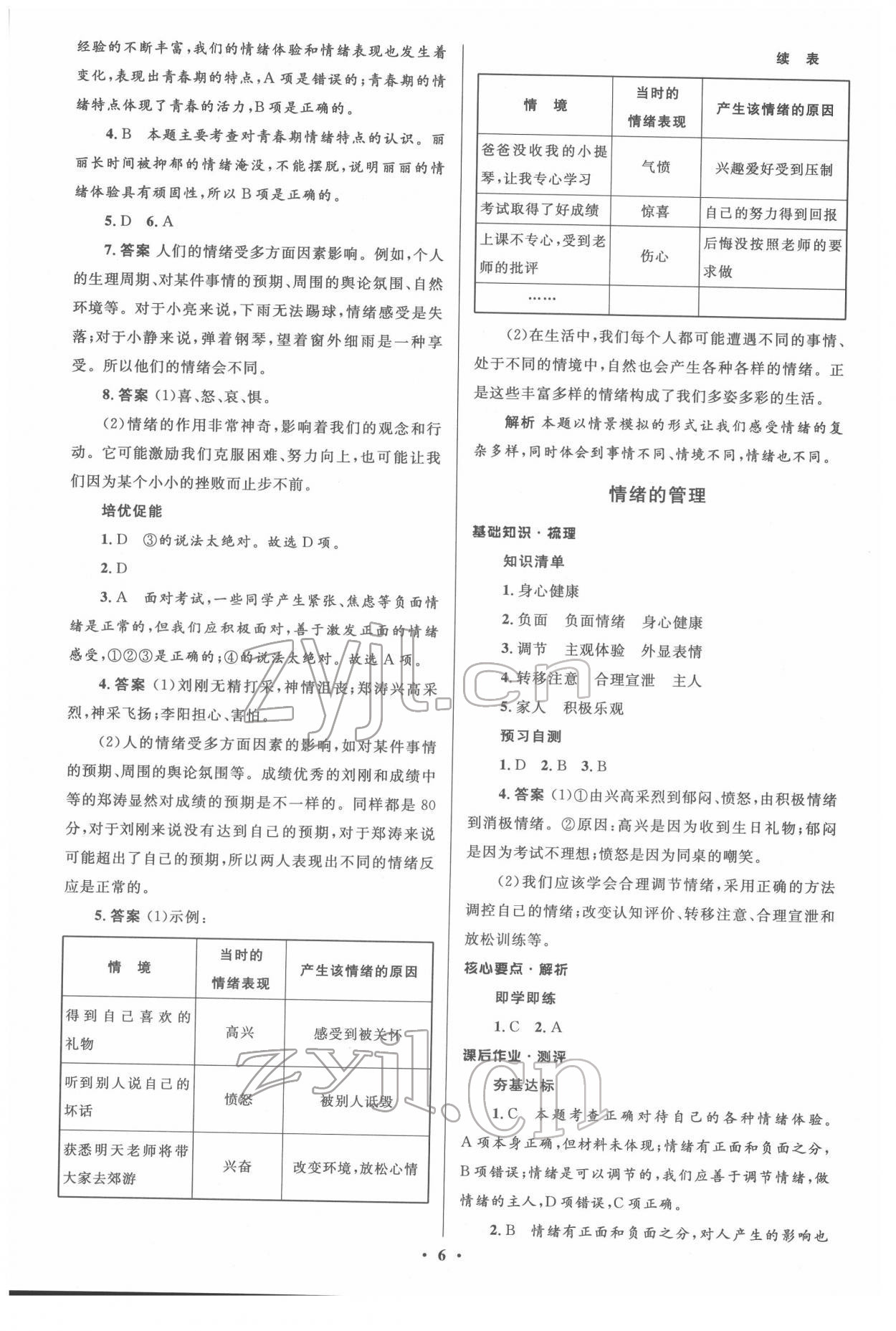 2022年人教金學(xué)典同步解析與測評學(xué)考練七年級道德與法治下冊人教版江蘇專版 參考答案第6頁