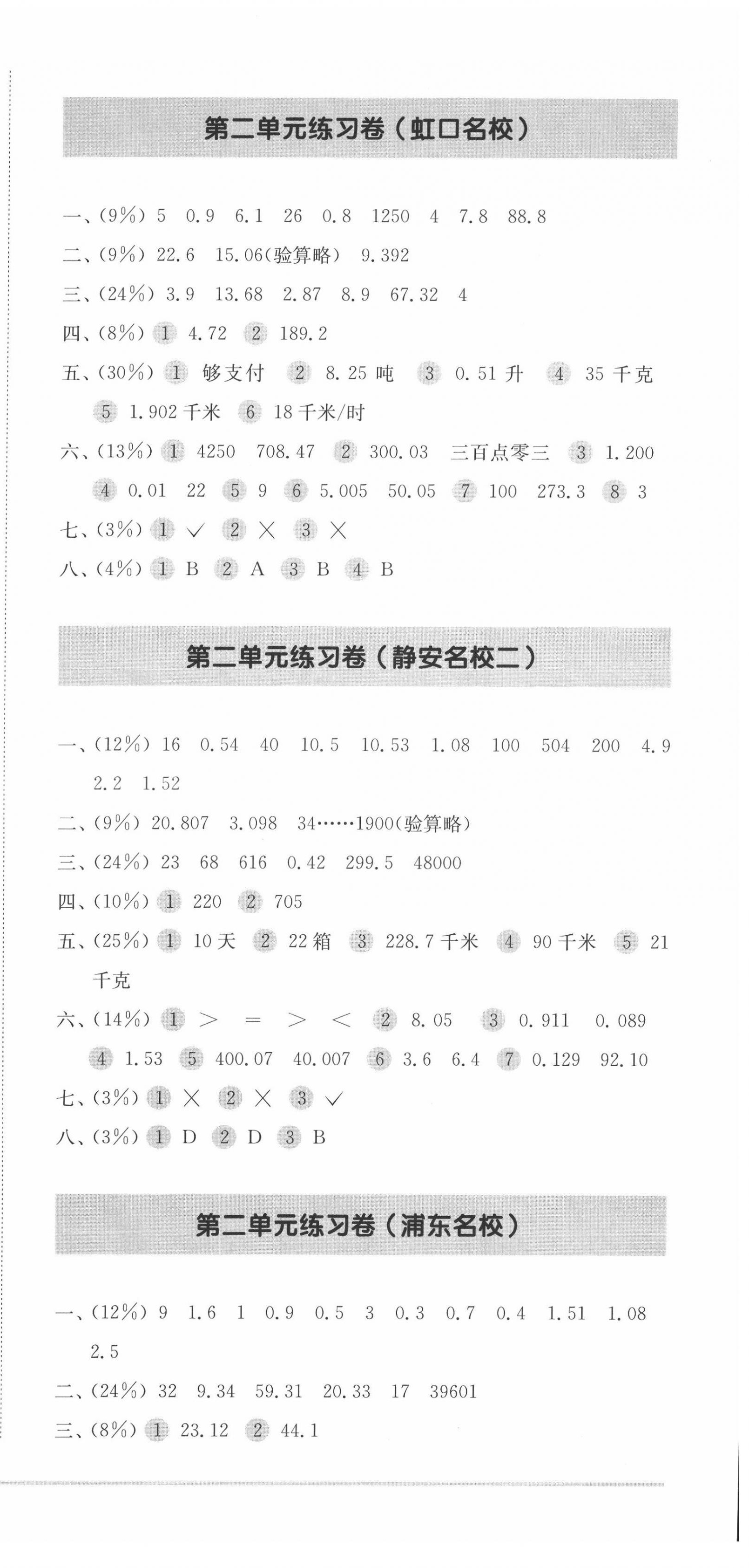 2022年上海名校名卷四年级数学下册沪教版五四制 第3页