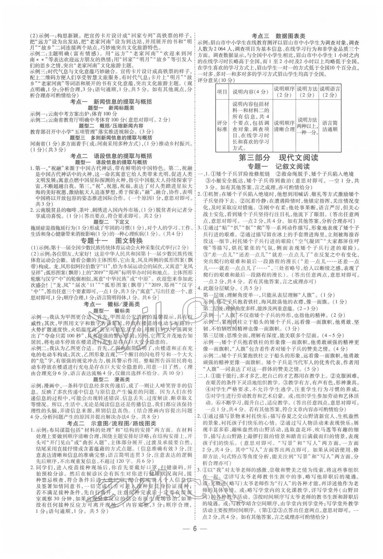 2022年中考通语文中考河南专版 参考答案第6页