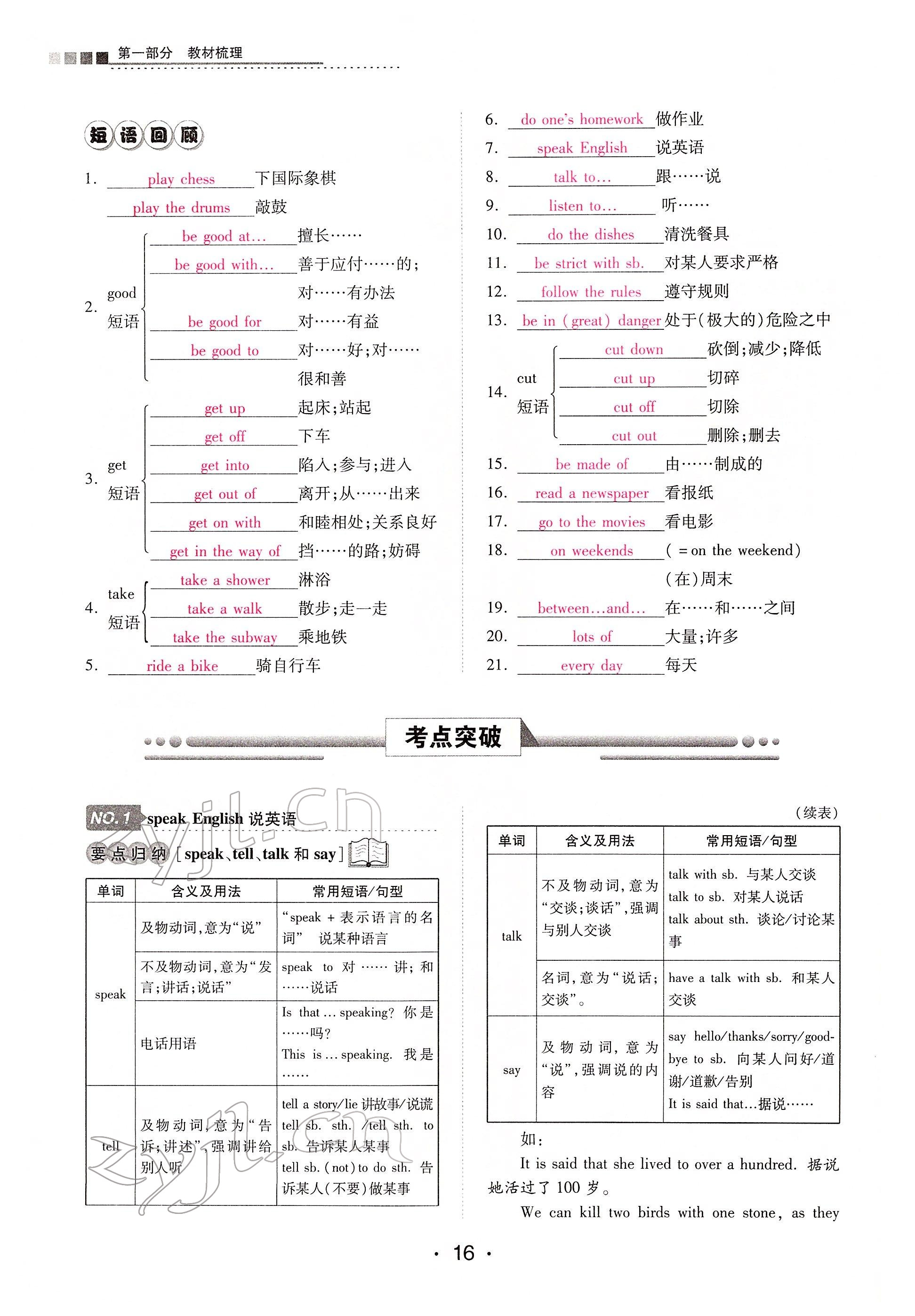 2022年学考新评价英语 参考答案第16页