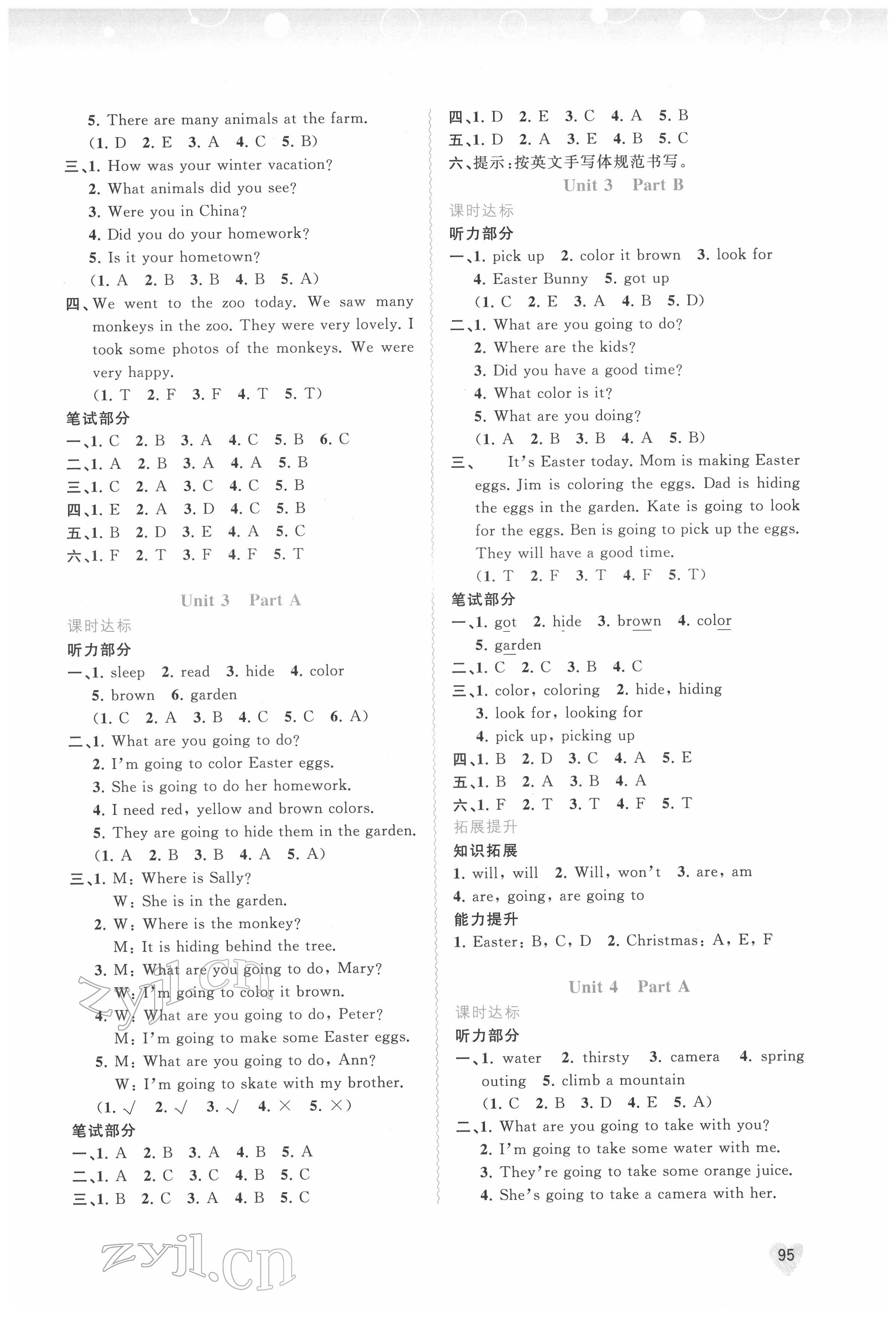 2022年新課程學習與測評同步學習五年級英語下冊福建教育版 第3頁