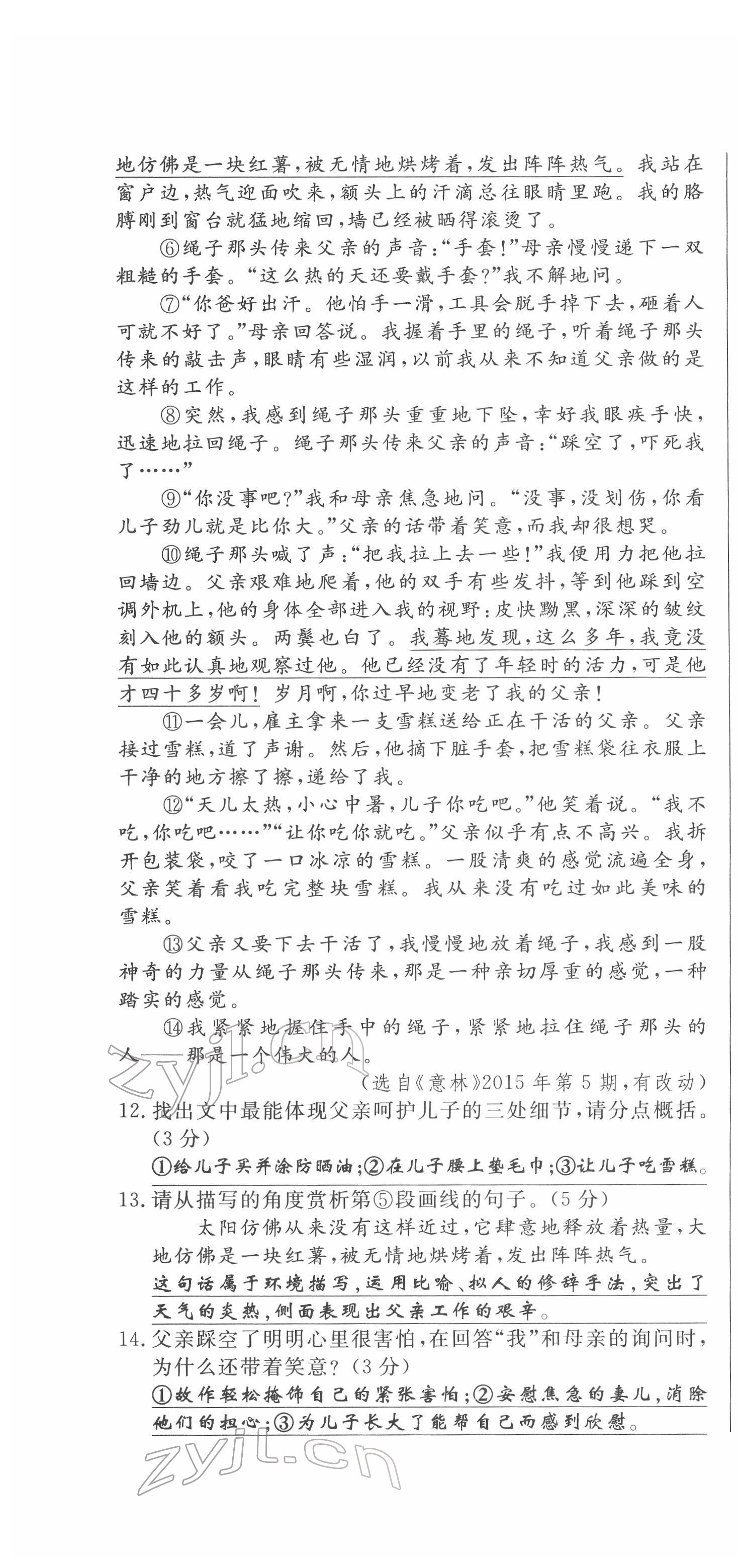 2022年绩优课堂高效提升满分备考七年级语文下册人教版 第16页