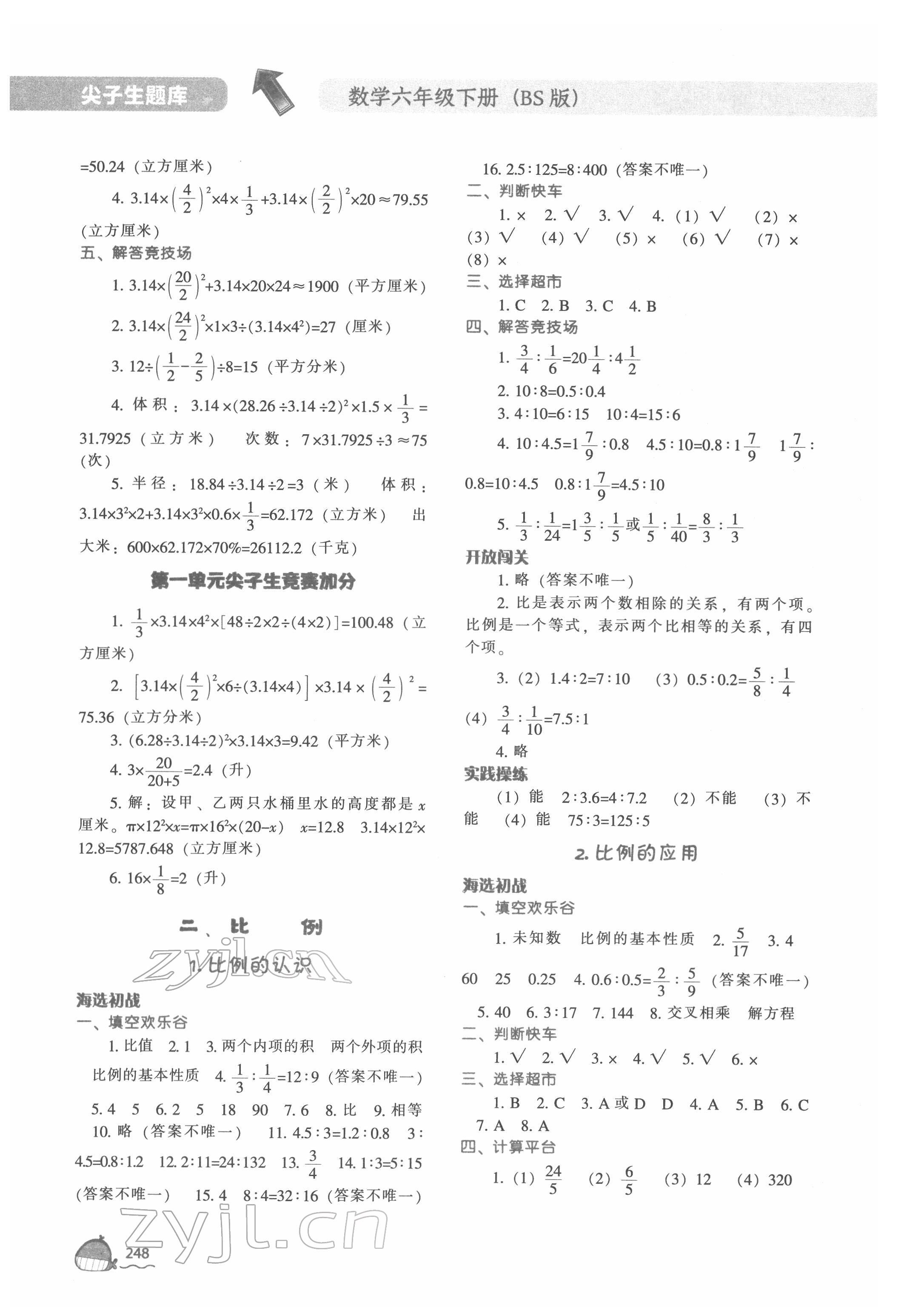 2022年尖子生题库六年级数学下册北师大版 第4页