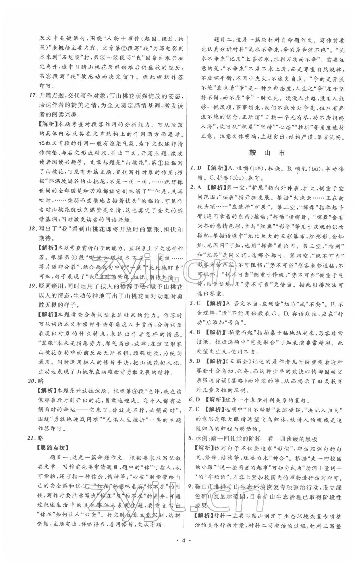 2022年中考必备语文人教版辽宁专版 第4页