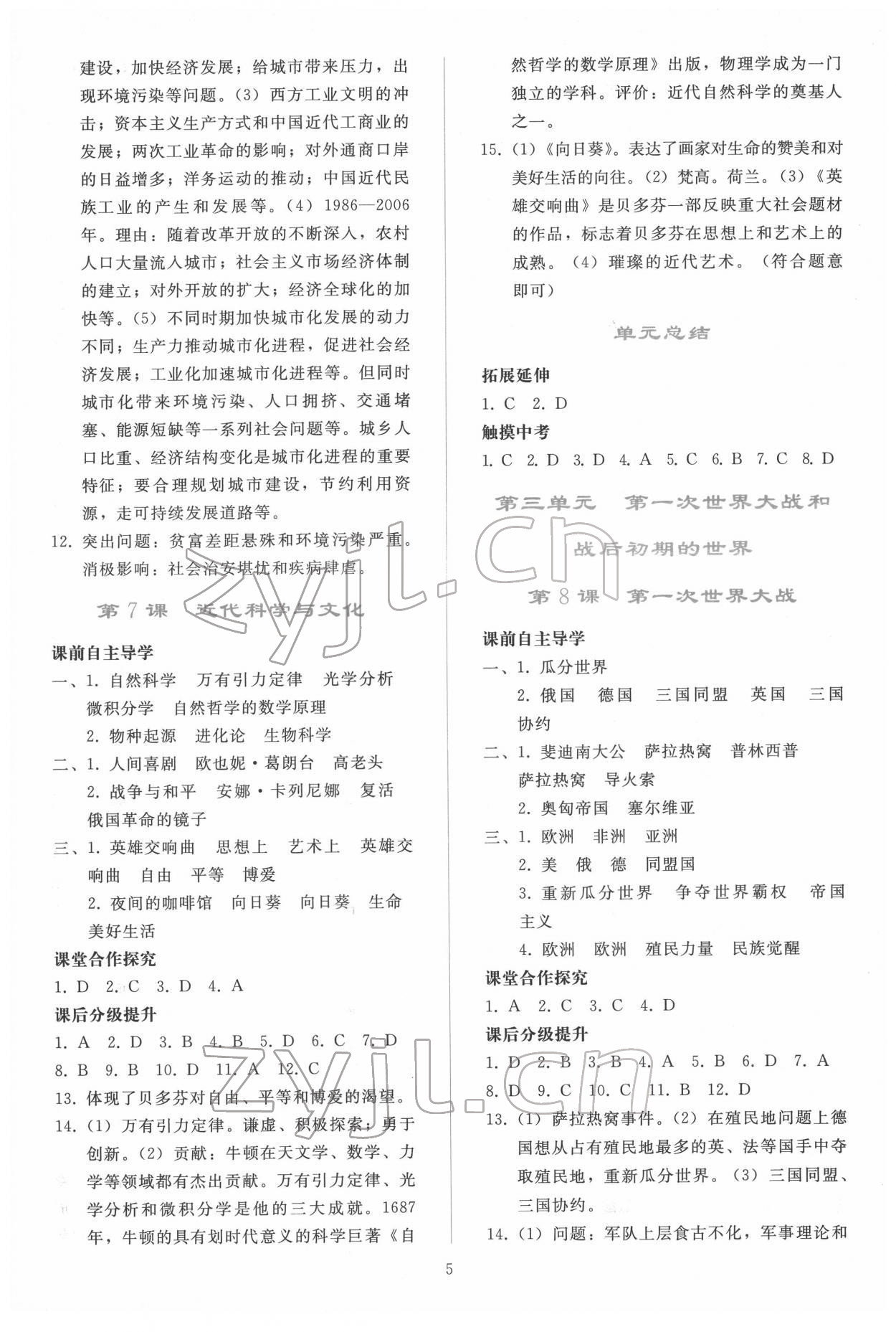 2022年同步轻松练习九年级中国历史下册人教版 第4页