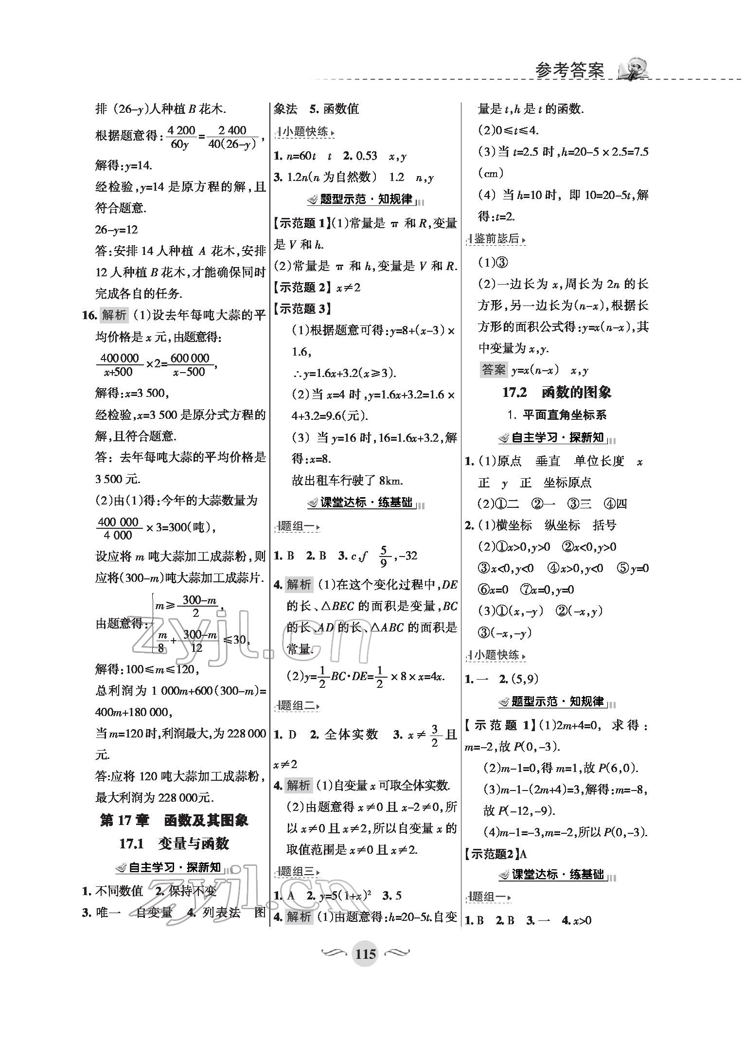 2022年配套综合练习八年级数学下册华师大版 参考答案第5页