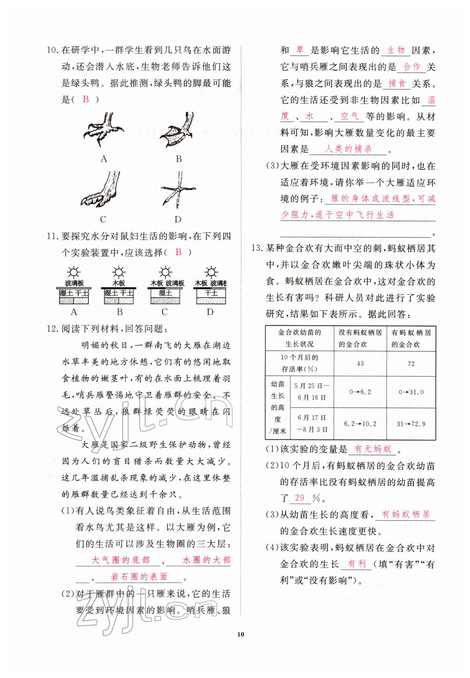 2022年芝麻开花学考方略生物人教版 参考答案第34页