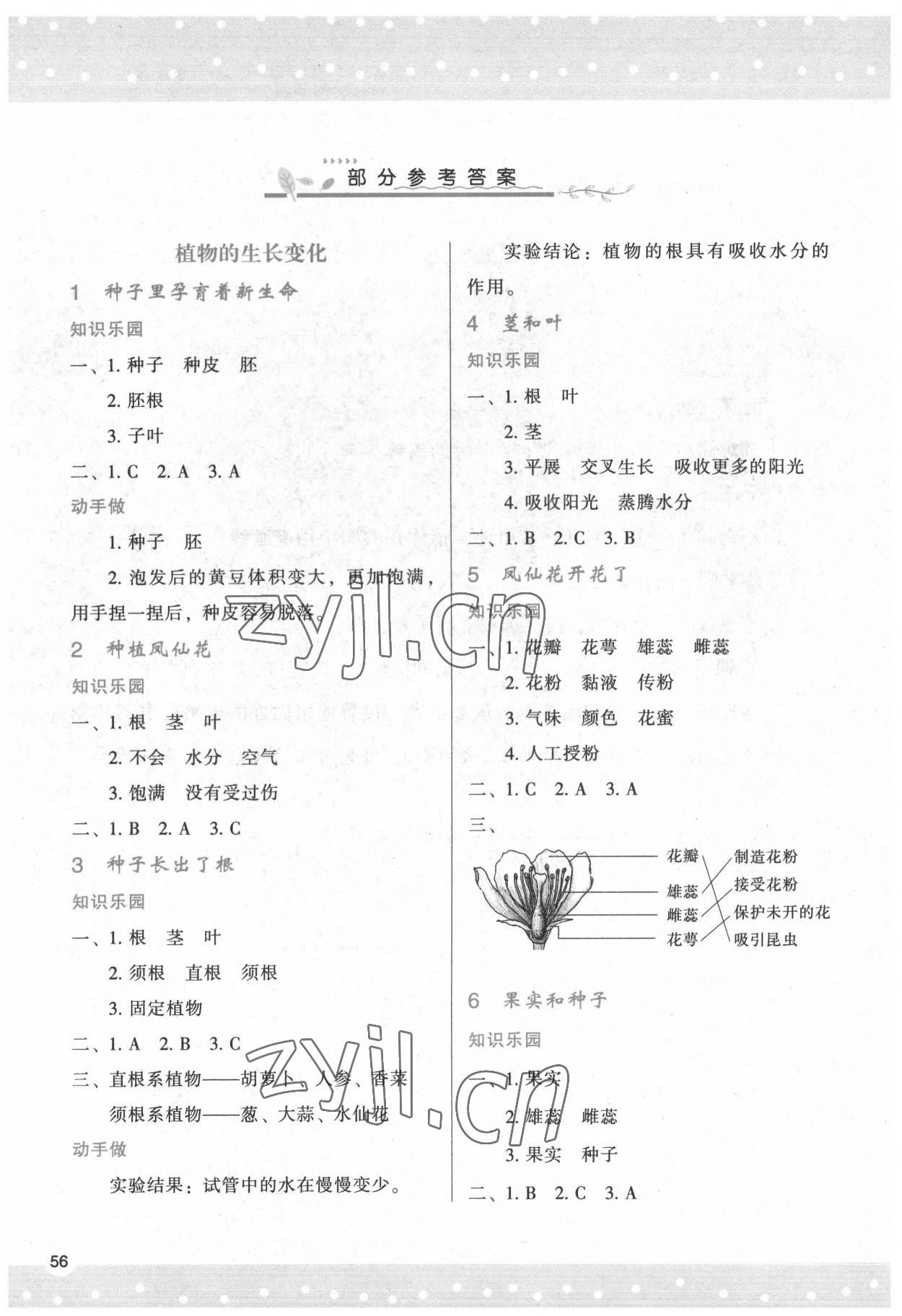 2022年新课程学习与评价四年级科学下册教科版 参考答案第1页