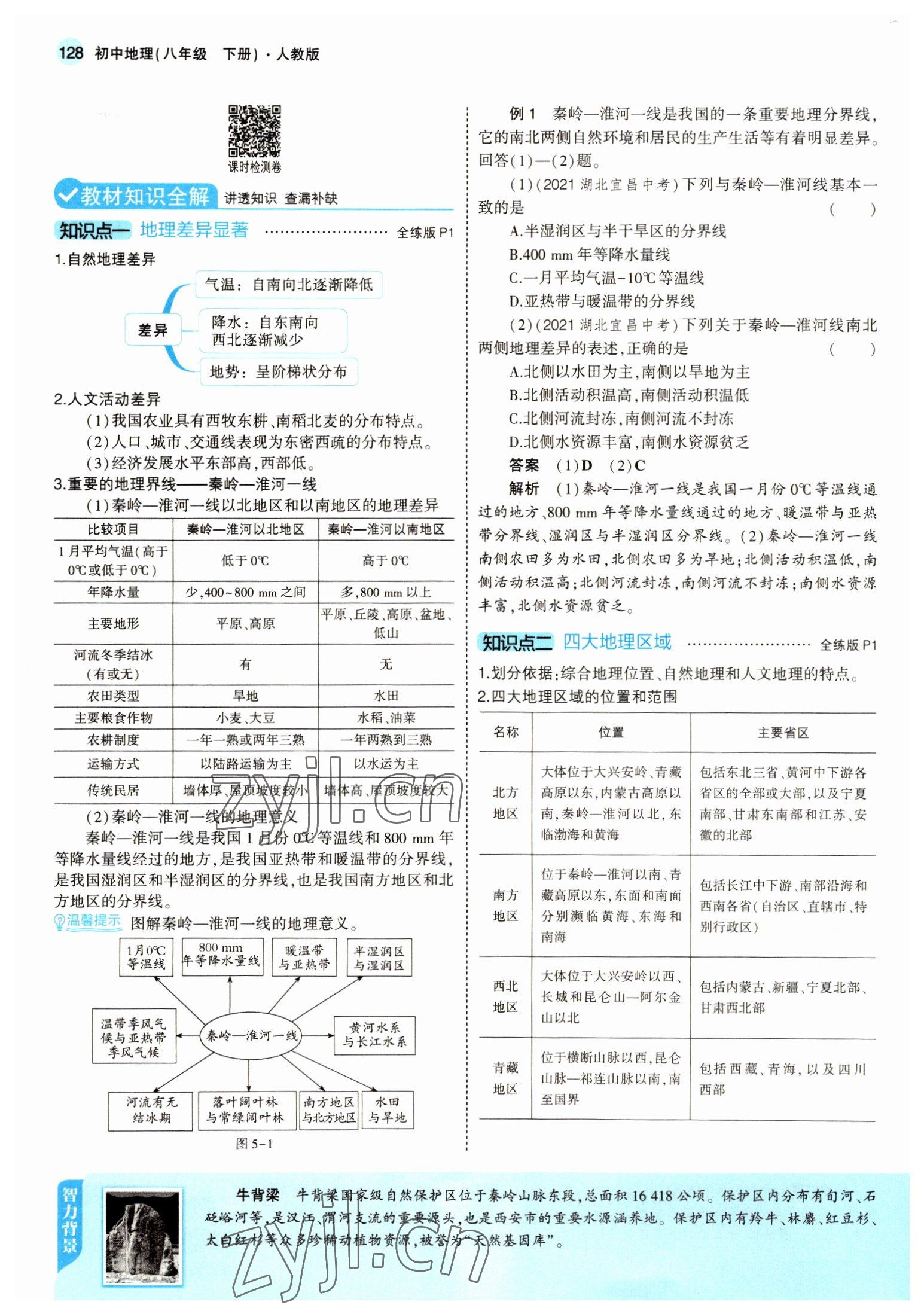 2022年教材課本八年級地理下冊人教版 參考答案第2頁