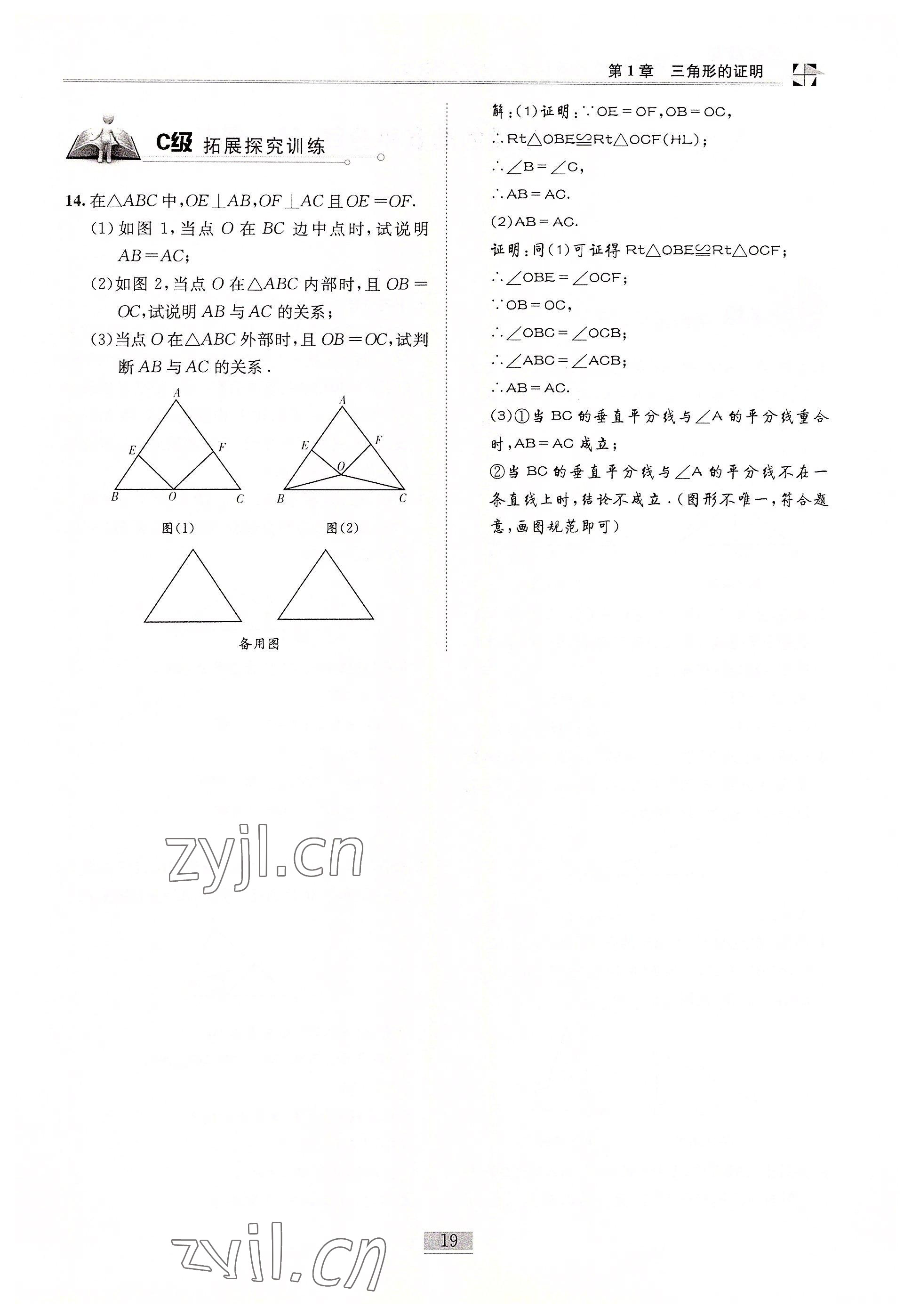 2022年名师课堂课时优化精讲精练八年级数学下册北师大版 参考答案第19页