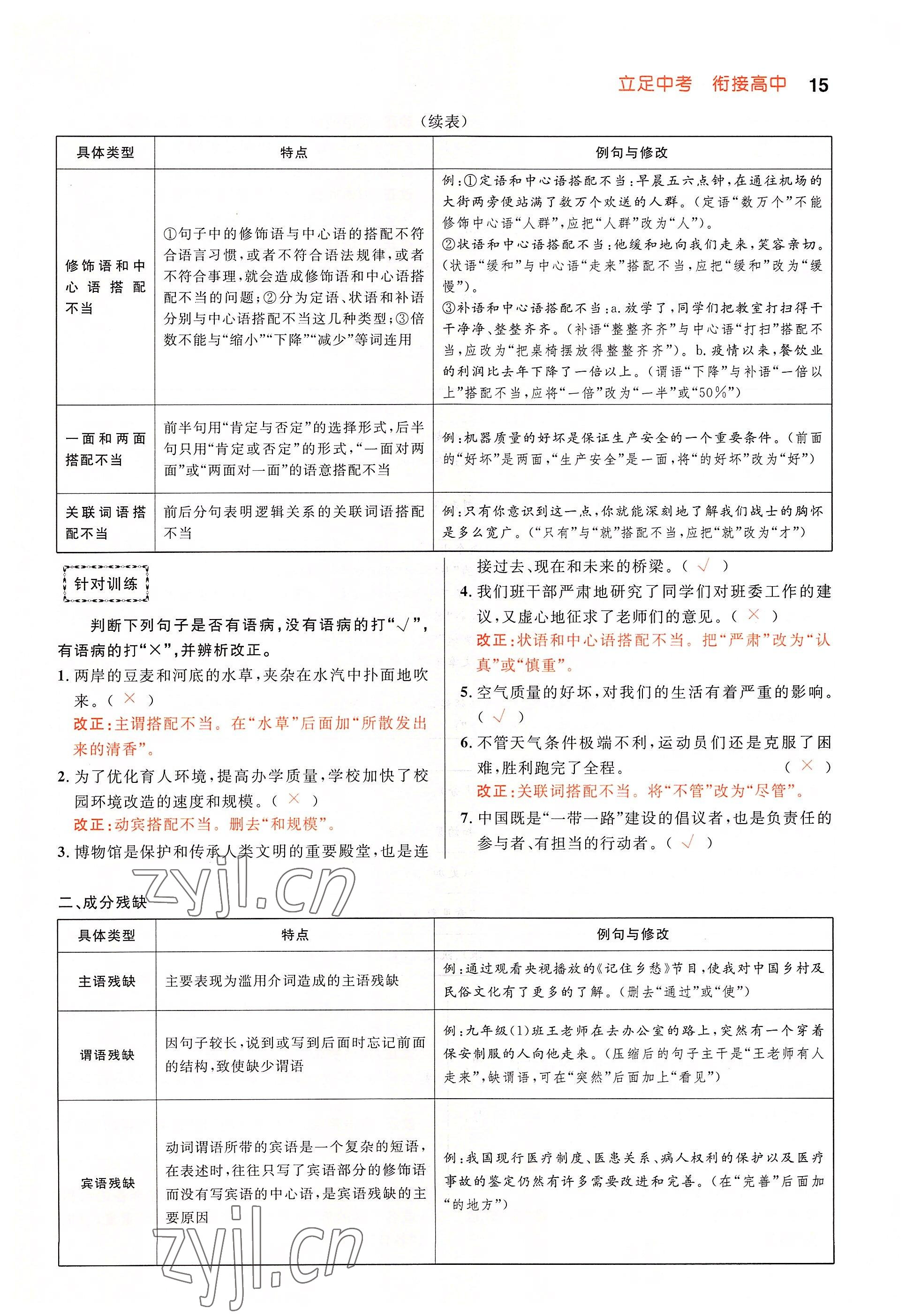 2022年中考先锋吉林出版集团语文黄石专版 参考答案第15页