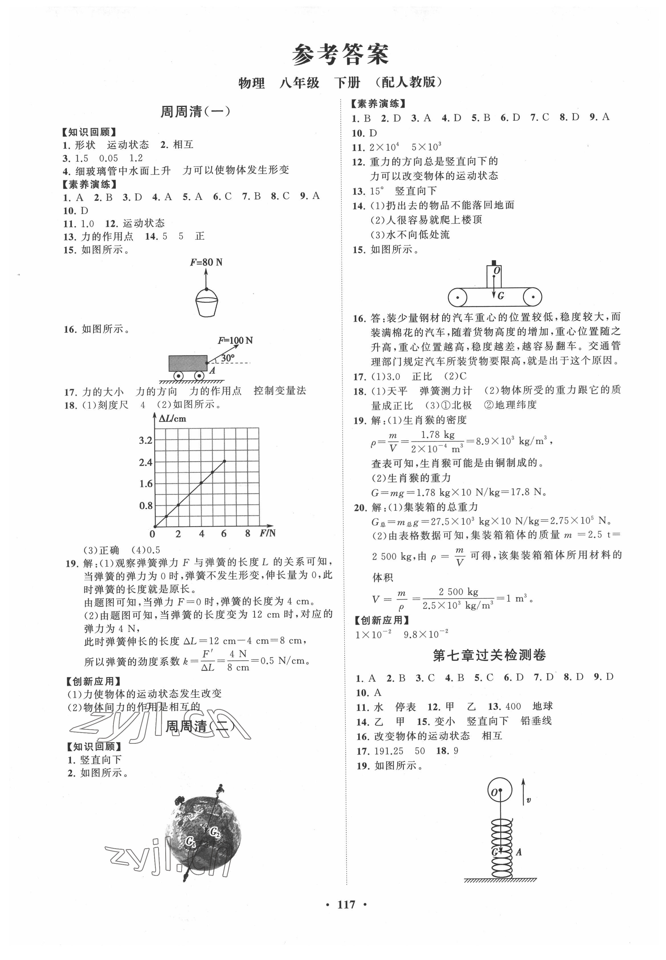 2022年同步练习册分层卷八年级物理下册人教版 第1页