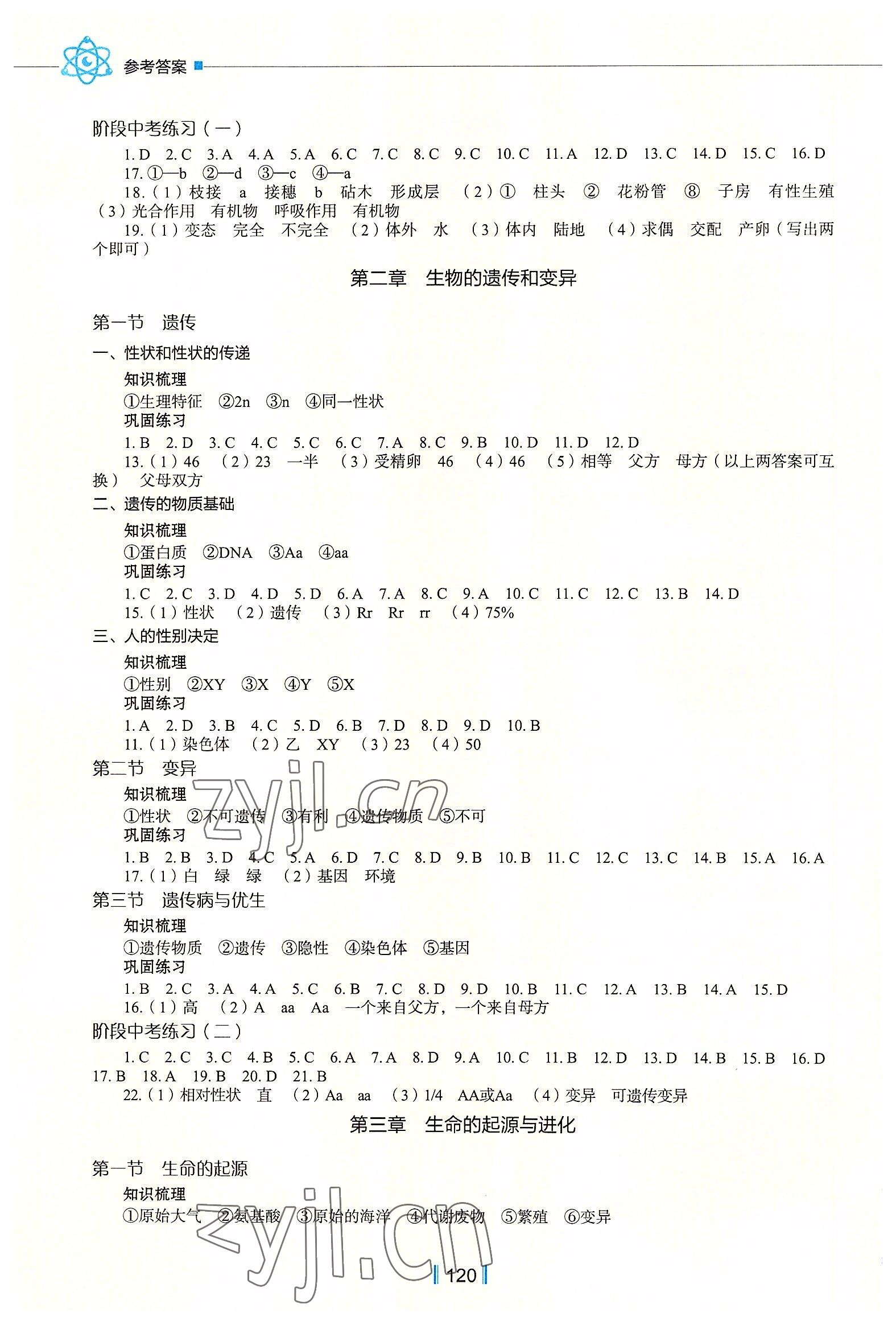 2022年新教材同步練八年級(jí)生物下冊(cè)冀教版重慶專版 第2頁