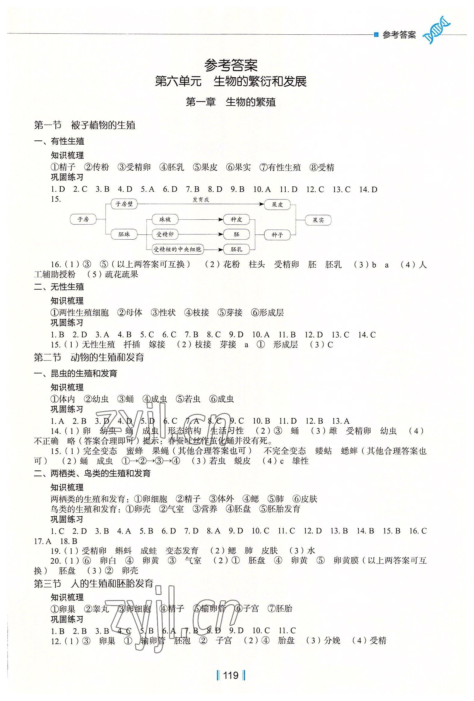 2022年新教材同步練八年級(jí)生物下冊(cè)冀教版重慶專版 第1頁